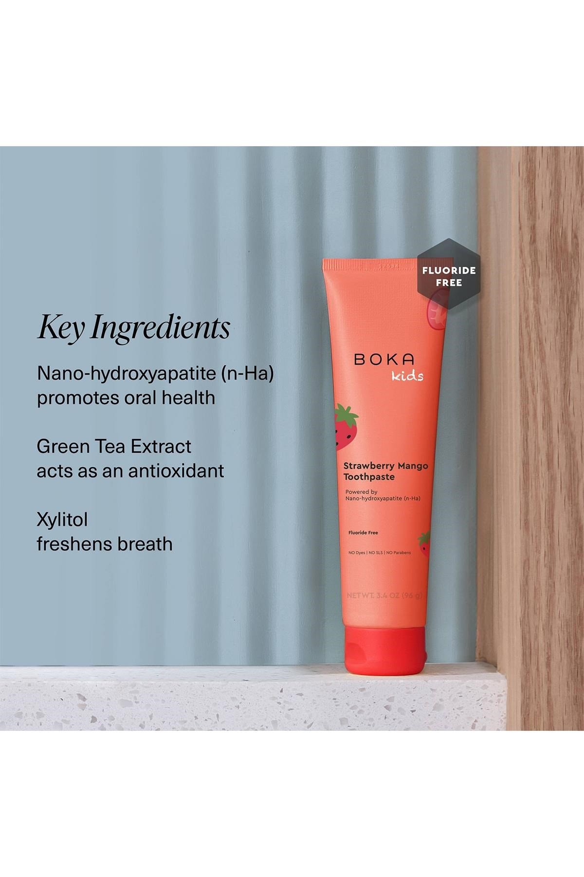 Boka Kids Strawberry Mango n-Ha Florürsüz Çocuk Diş Macunu 96GR