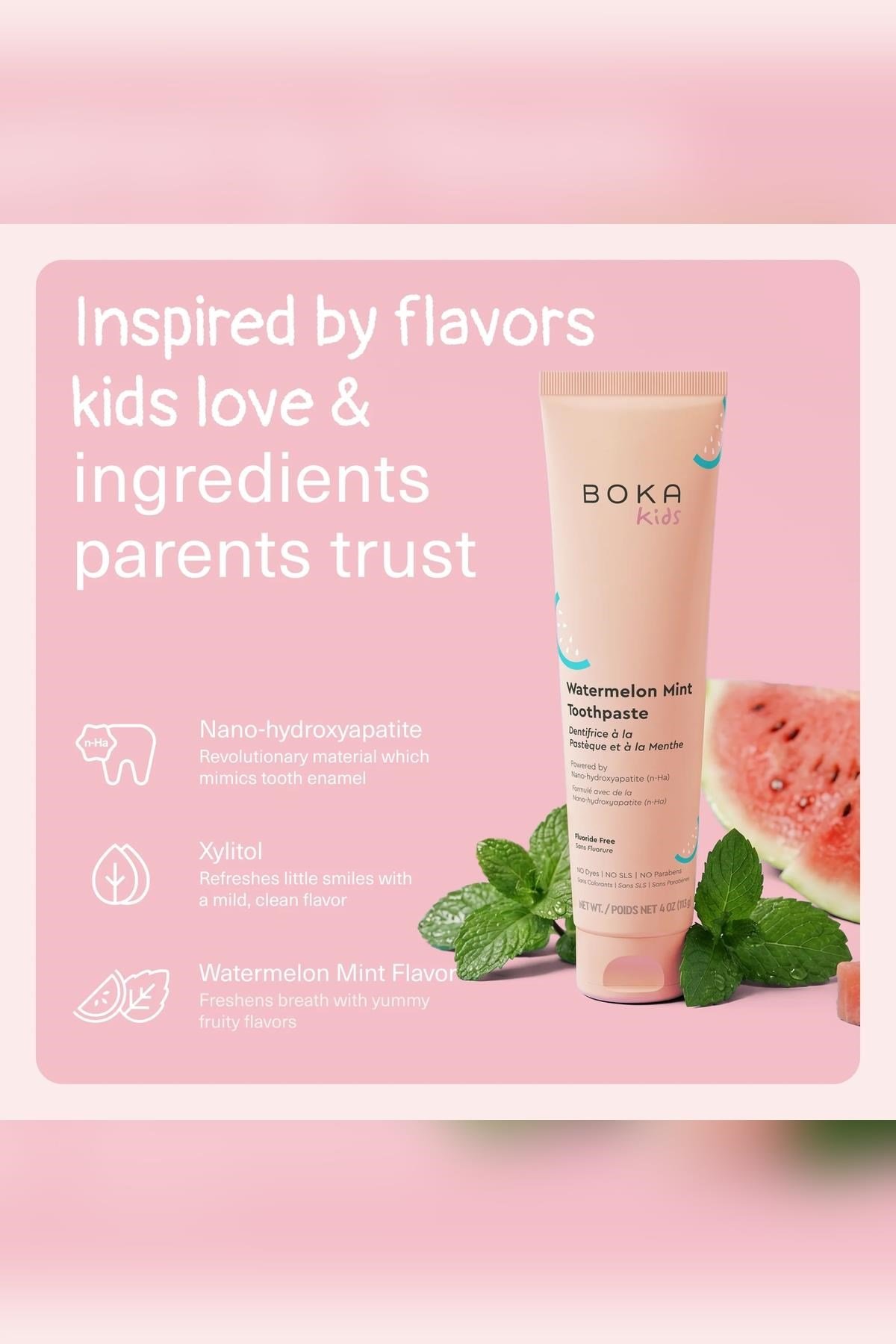 Boka Kids Watermelon Mint Nano-Hydroxyapatite Çocuk Diş Macunu 96GR