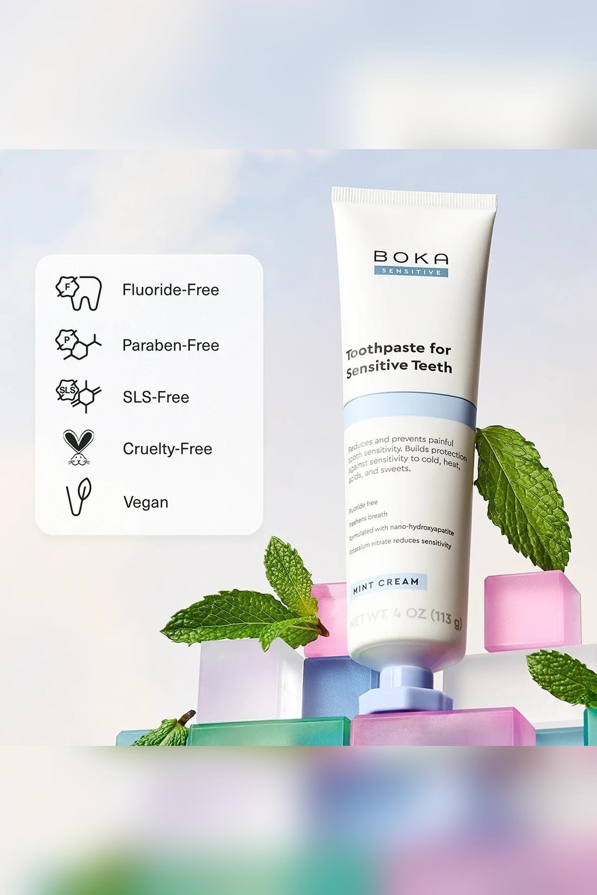 Boka Sensitive Mint Cream Nano-Hydroxyapatite Diş Macunu 96GR