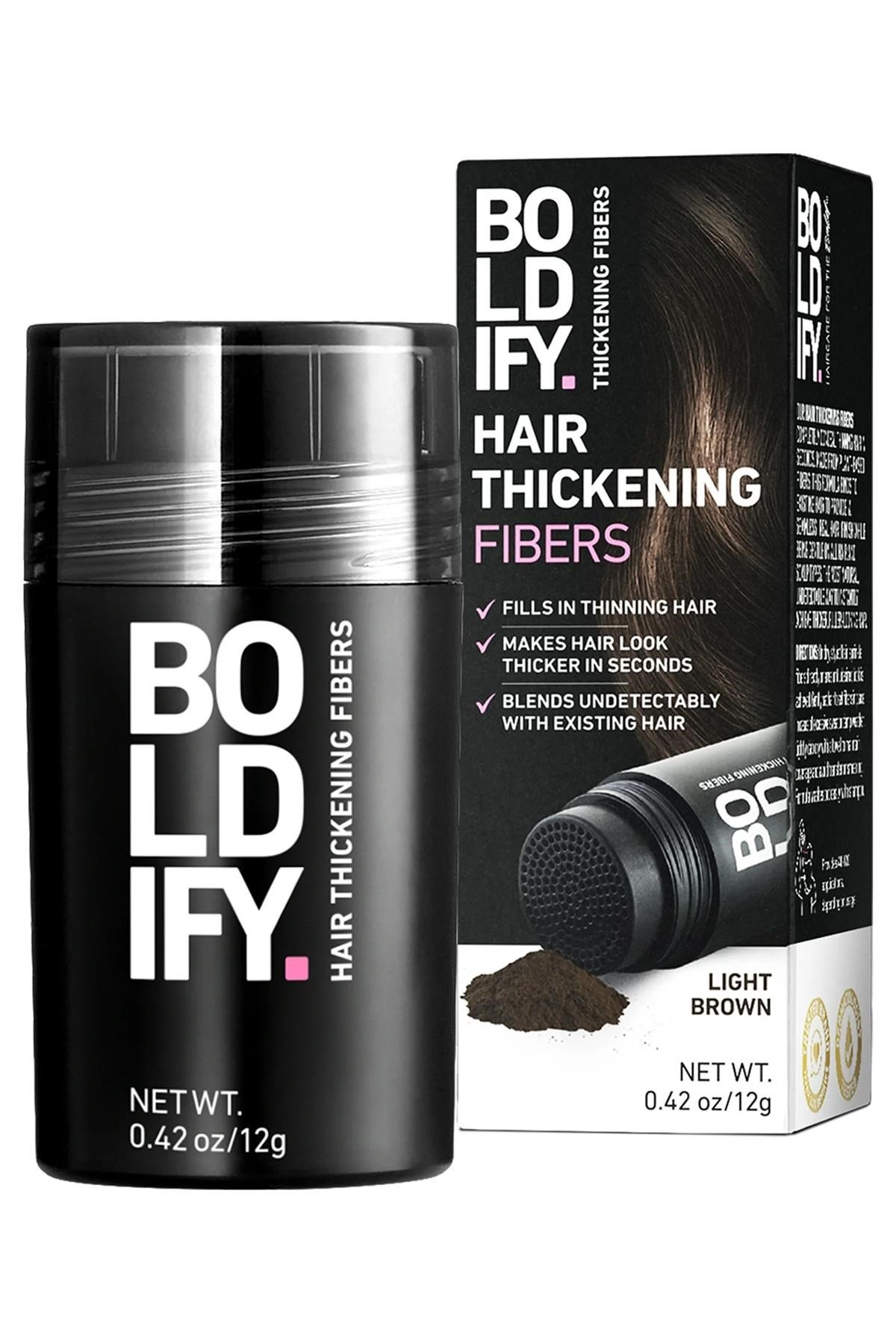 Boldify Saç Dolgunlaştırıcı Kapatıcı Fiber Toz Açık Kahverengi 12GR