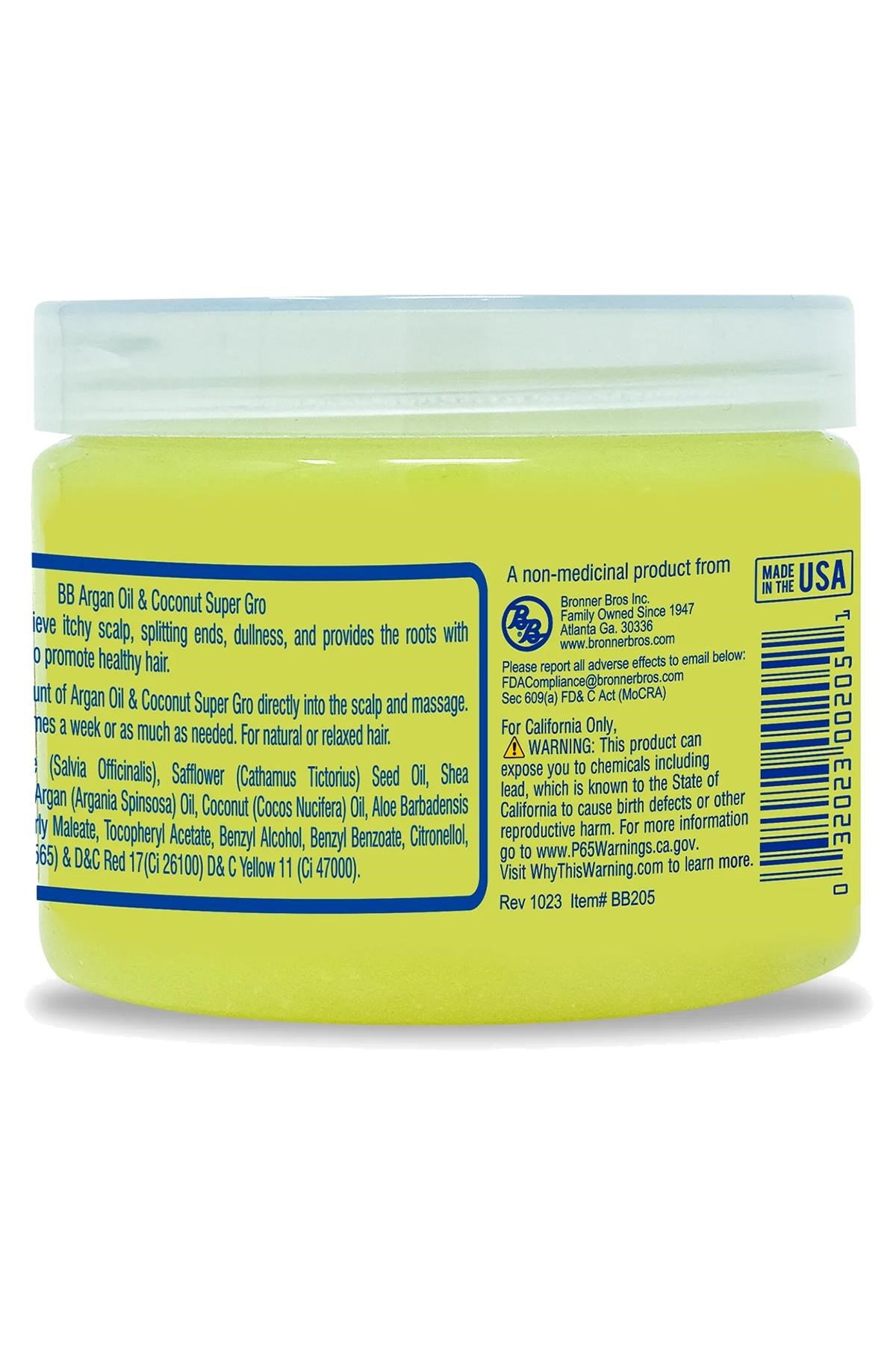 Bronner Bros Super Gro Argan Oil & Coconut Saç ve Saç Derisi Bakım Kremi 170GR