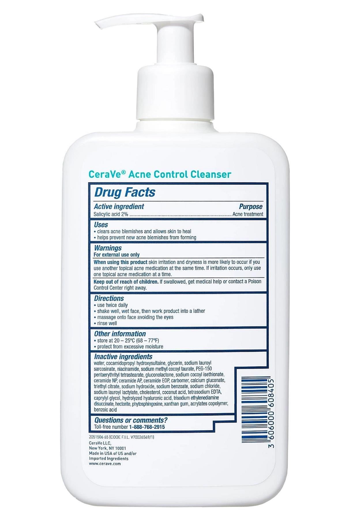 CeraVe Akne Kontrolü Temizleyici 473ML
