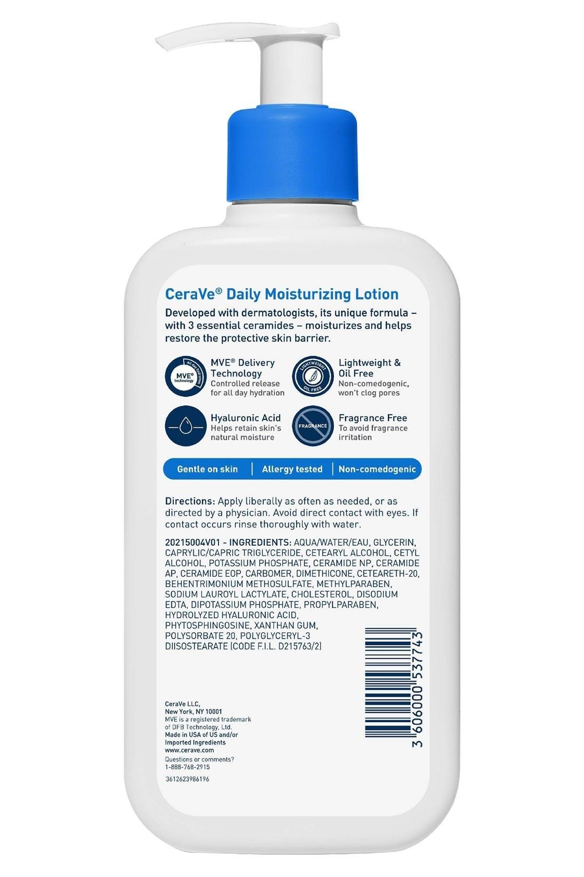 CeraVe Günlük Nemlendirici Yüz ve Vücut Losyonu 355ML