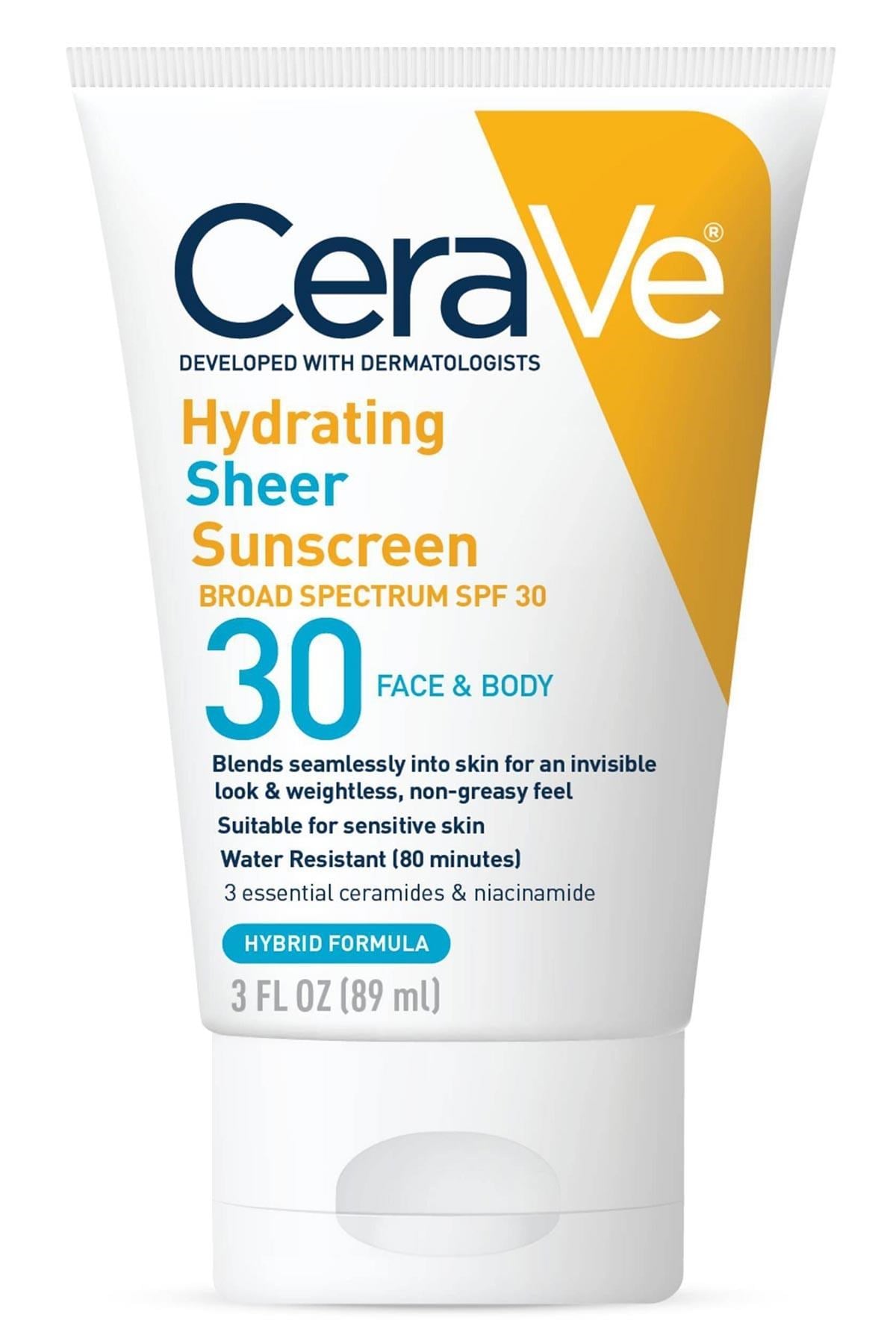 CeraVe Hydrating Sheer SPF30 Yüz ve Vücut Güneş Kremi 89ML