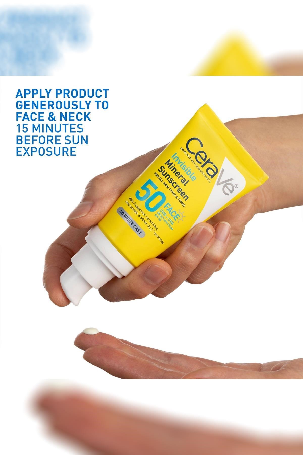 CeraVe Invisible Mineral SPF50 Yüz Güneş Kremi 48ML