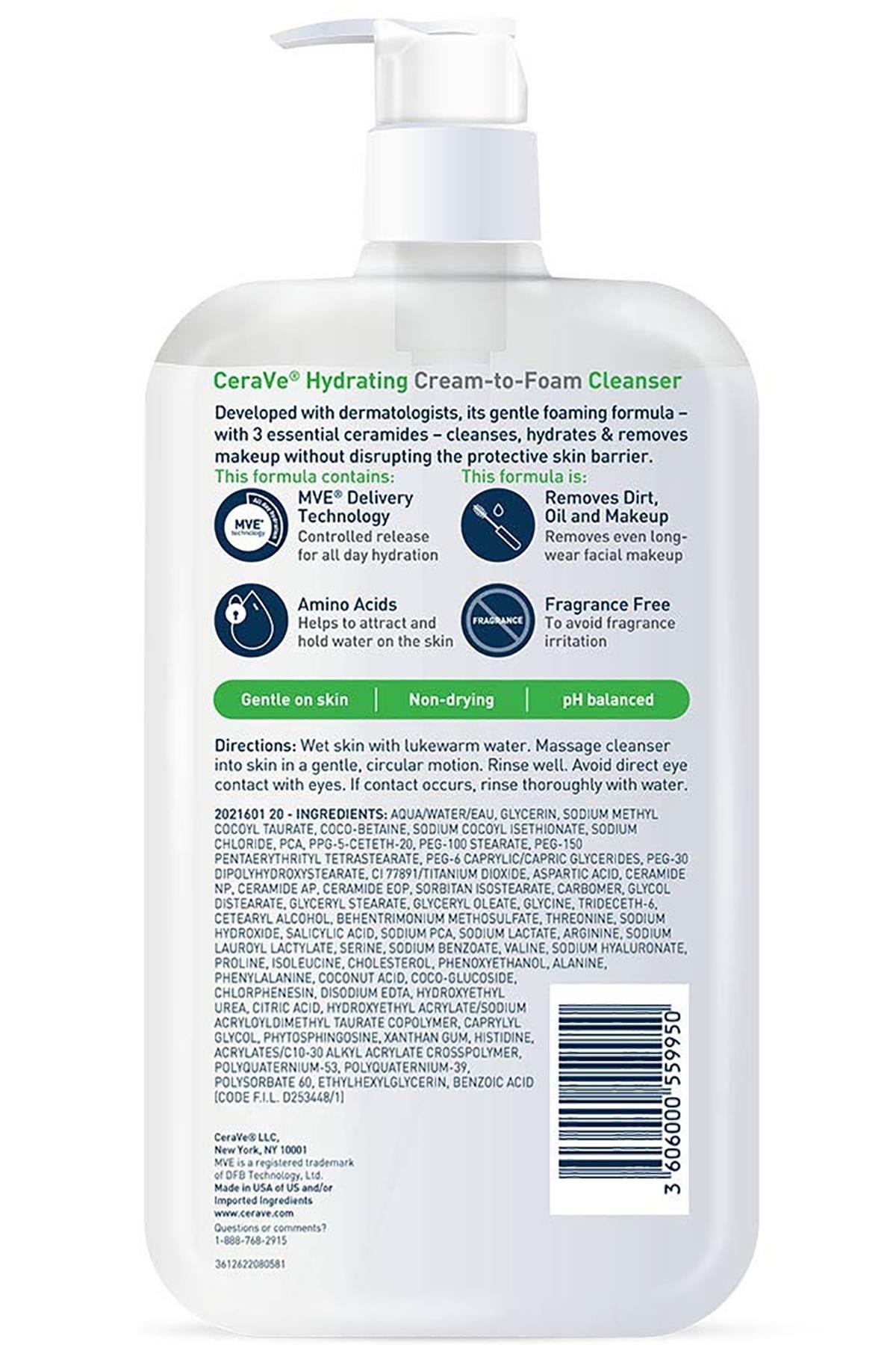 CeraVe Nemlendirici Krem-Köpük Temizleyici 562ML