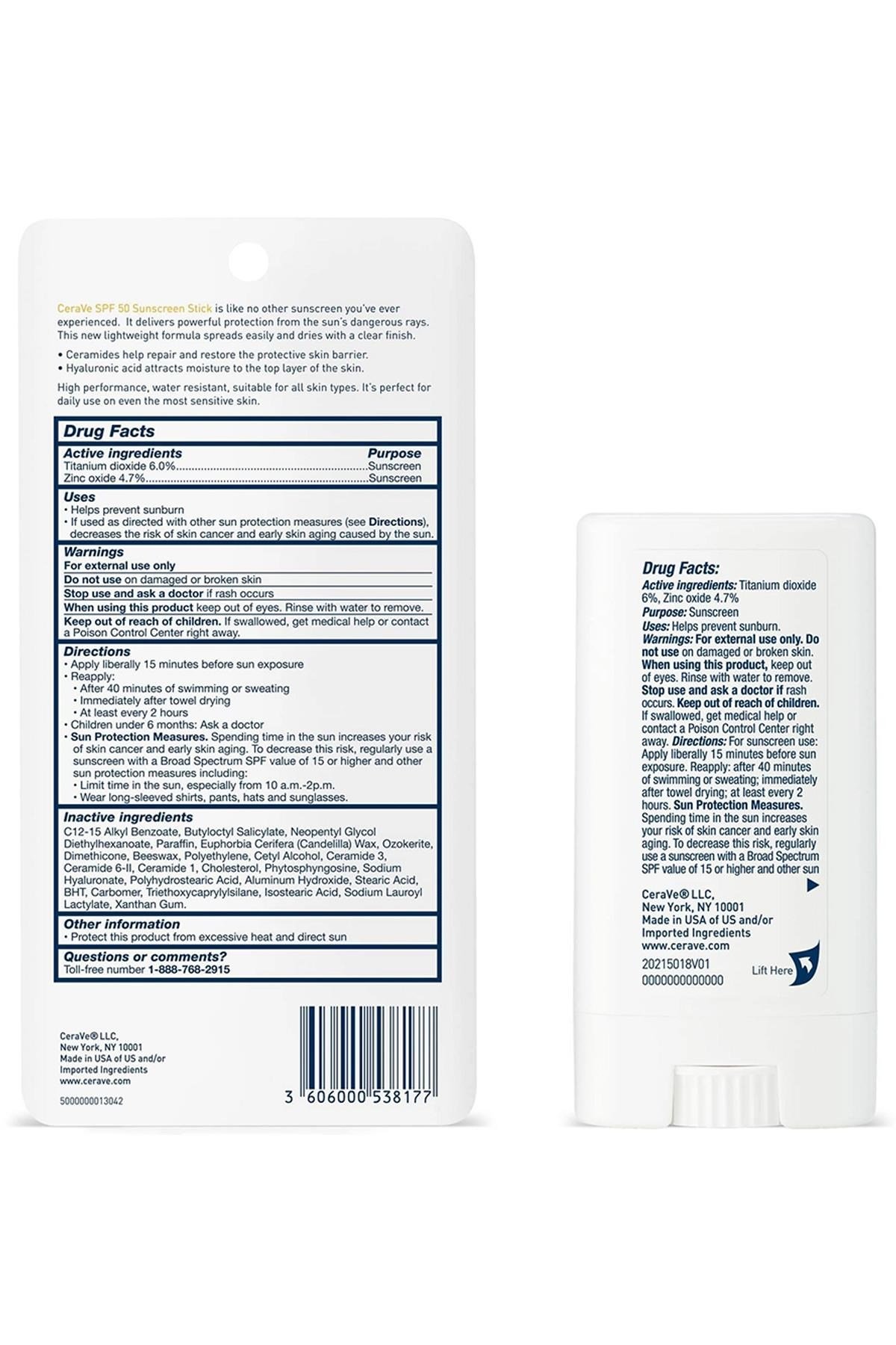 CeraVe SPF50 Güneş Koruyucu Stick 13.32GR