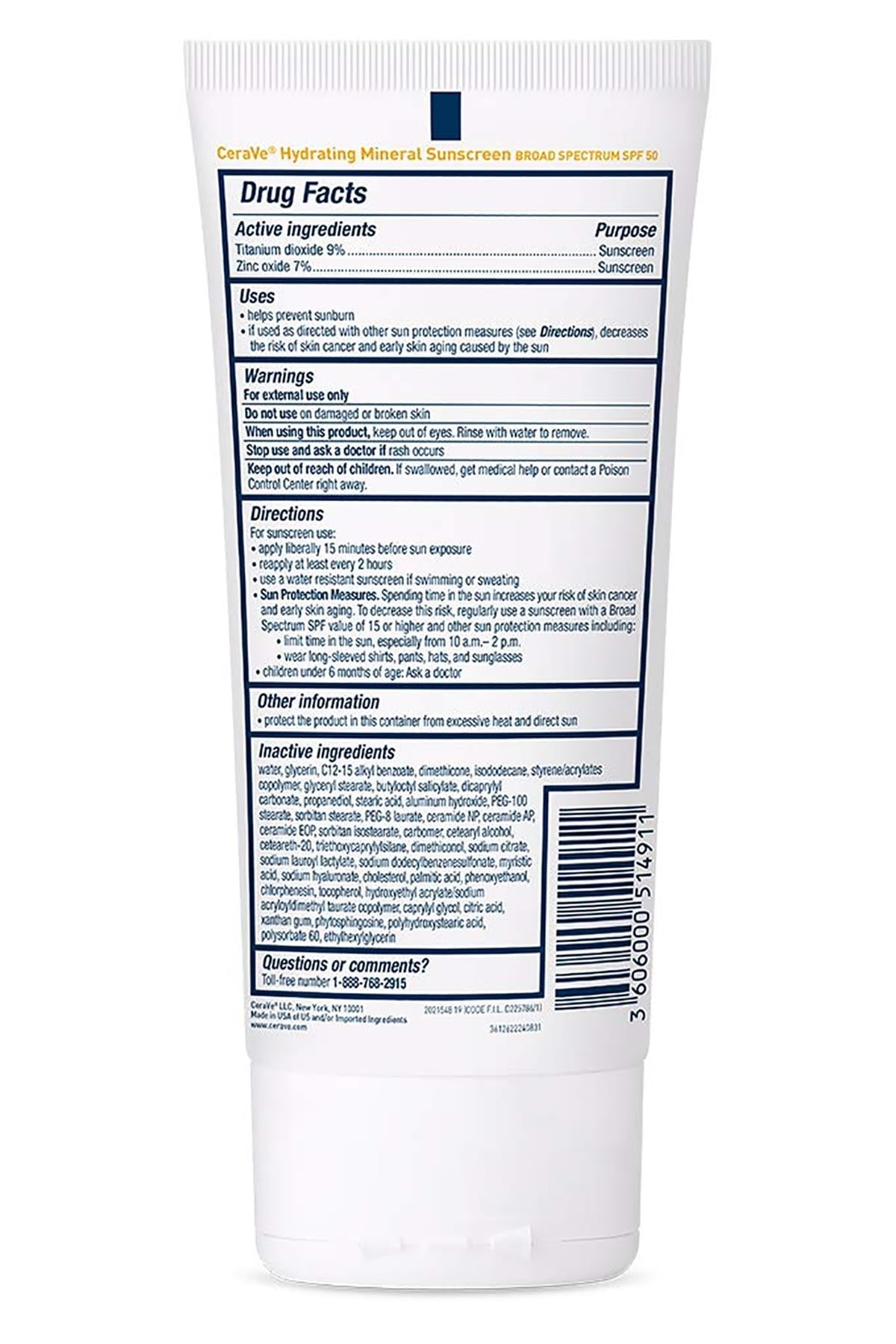 CeraVe SPF50 Nemlendirici Mineral Vücut Güneş Kremi 150ML