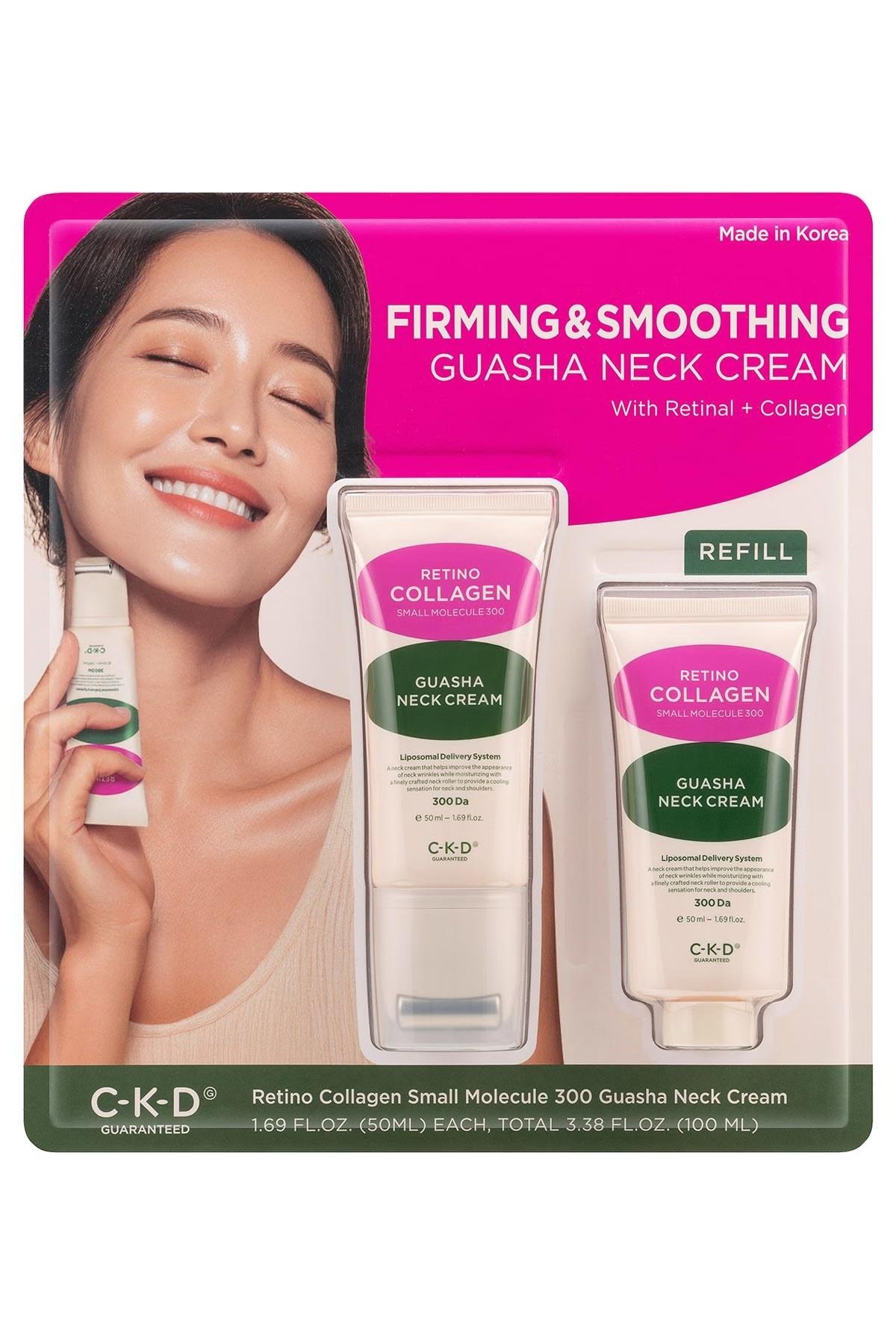 CKD Retino Collagen Collagen Gua Sha Masaj Başlıklı Boyun Kremi 2x50ML