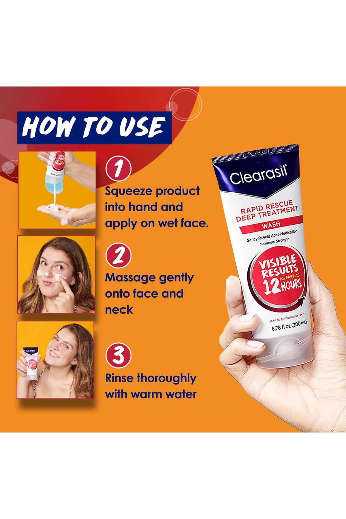 Clearasil Rapid Rescue Akne Karşıtı Yüz Temizleme Jeli 200ML