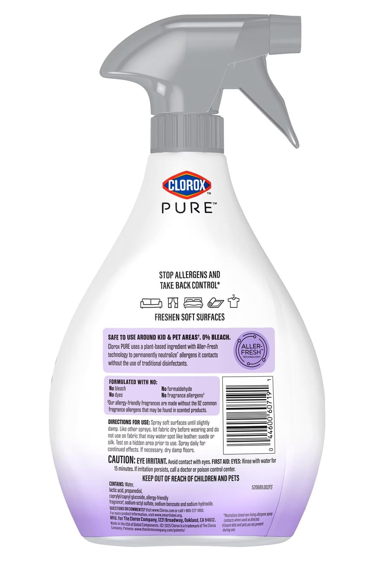 Clorox Pure Allergen Neutralizer Kumaş ve Halı Spreyi Nighttime Calm 769ML