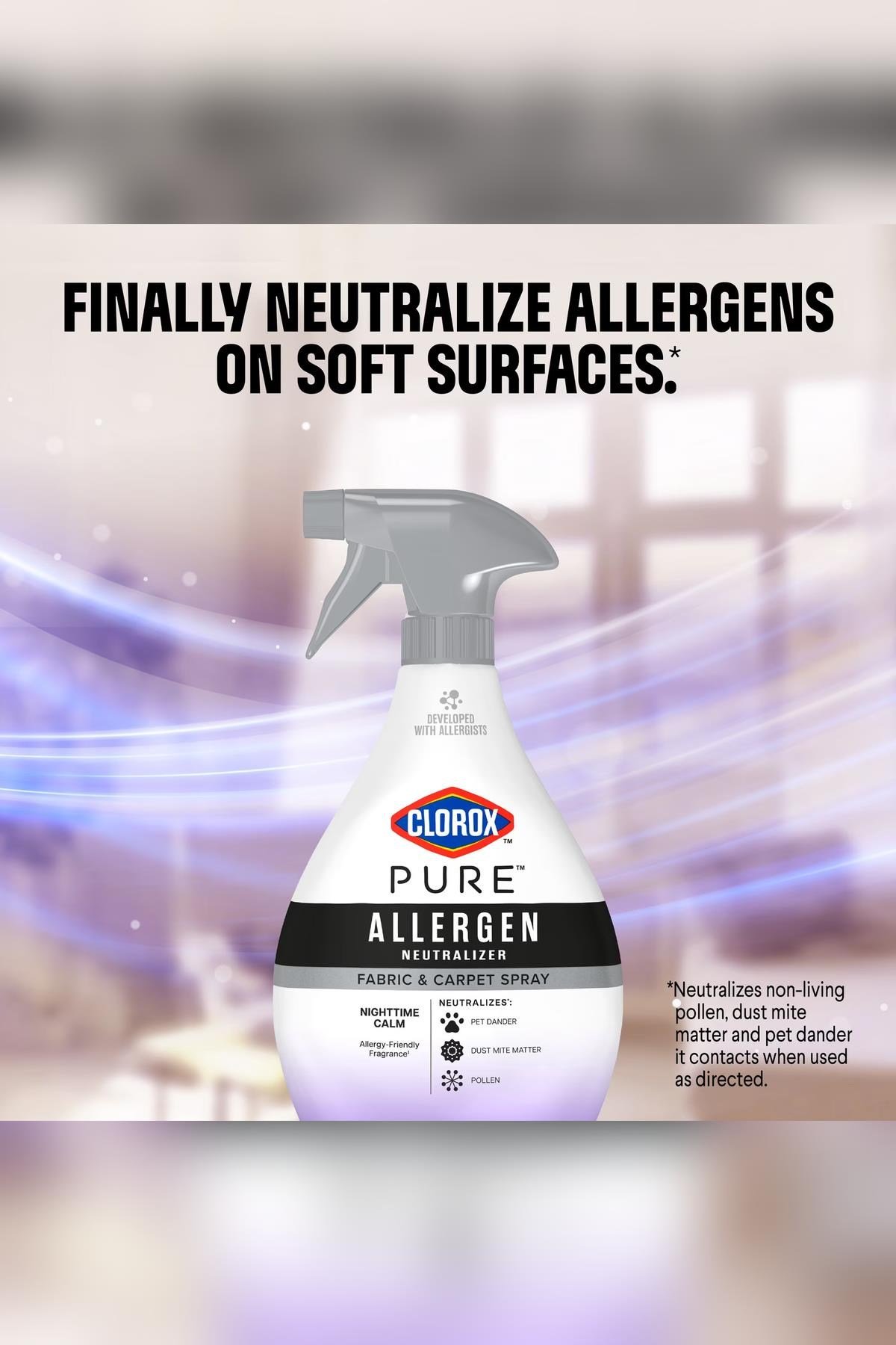 Clorox Pure Allergen Neutralizer Kumaş ve Halı Spreyi Nighttime Calm 769ML