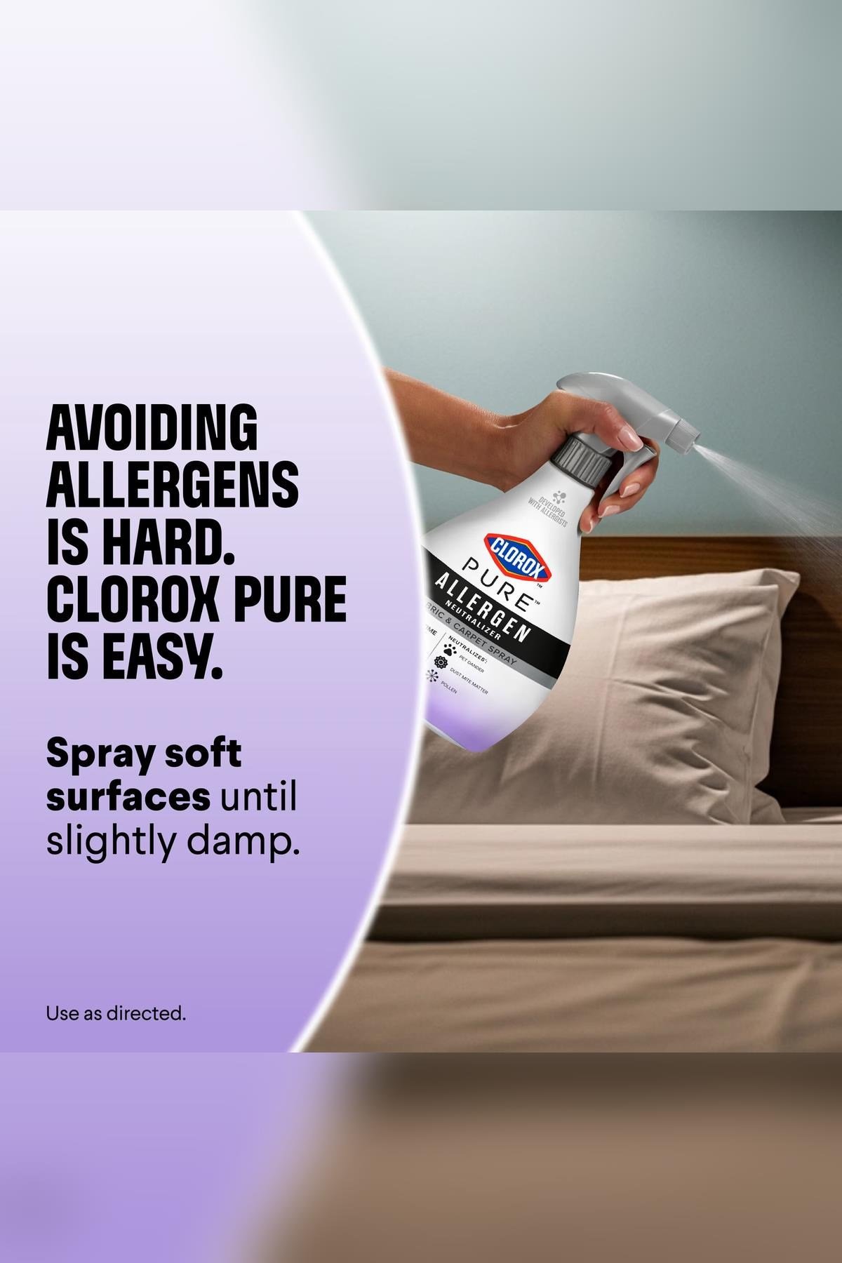 Clorox Pure Allergen Neutralizer Kumaş ve Halı Spreyi Nighttime Calm 769ML