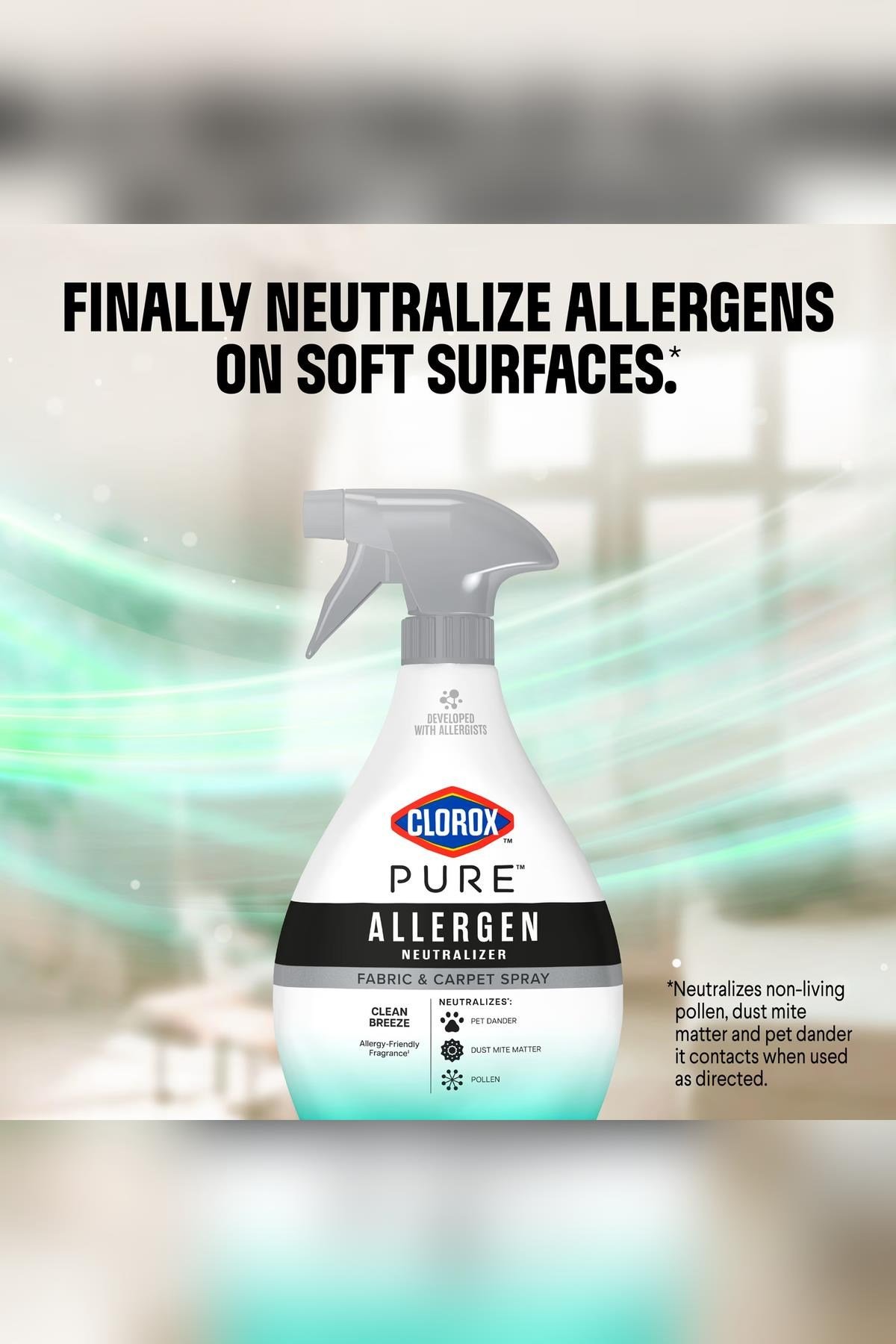 Clorox Pure Allergen Neutralizer Kumaş ve Halı Spreyi Clean Breeze 769ML