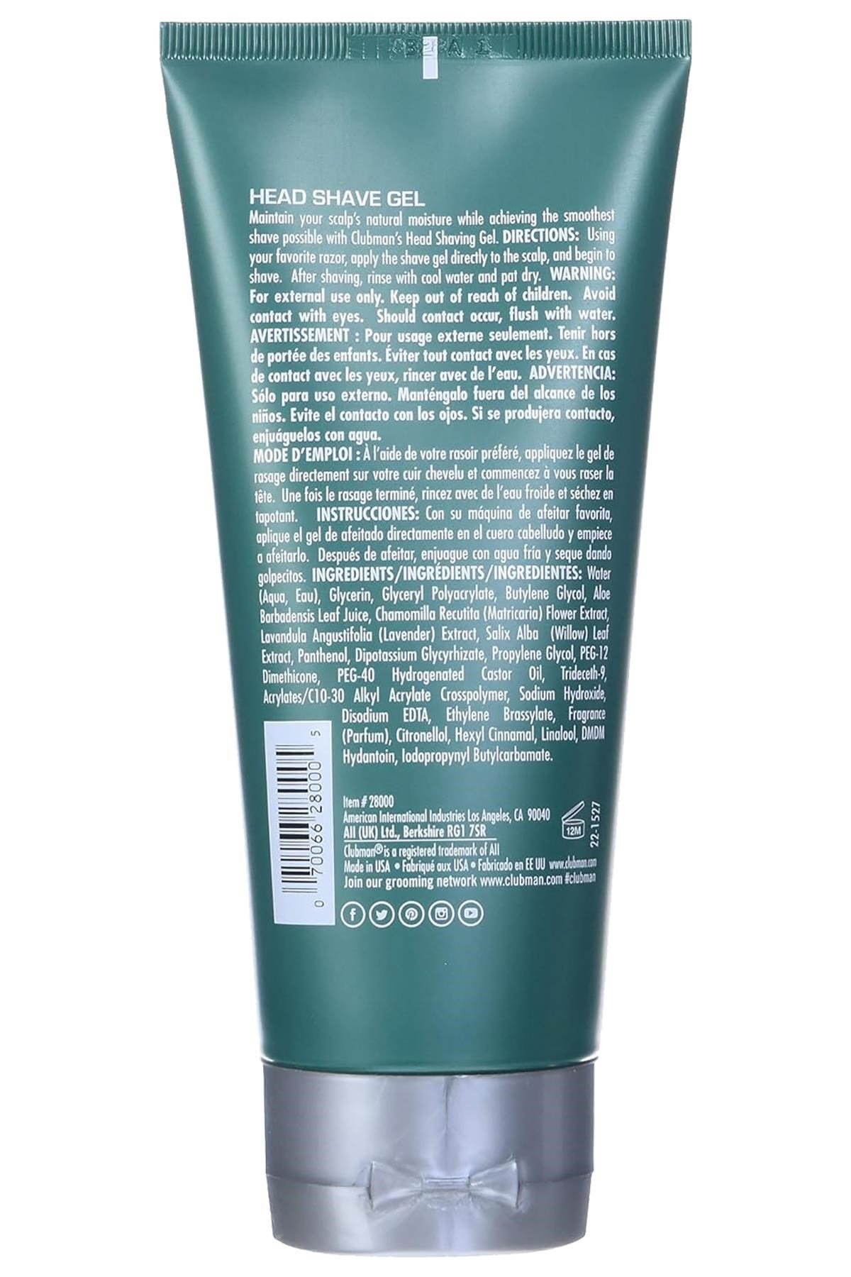 Clubman Pinaud Kel Kafalar İçin Tıraş Jeli 177ML