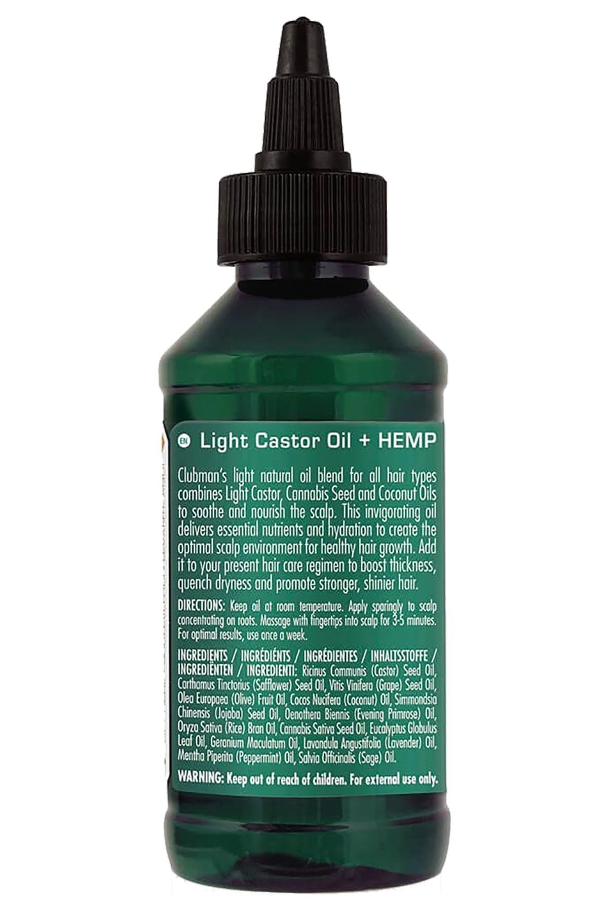 Clubman Pinaud Light Castor Oil + Hemp Saç Bakım Yağı 118ML