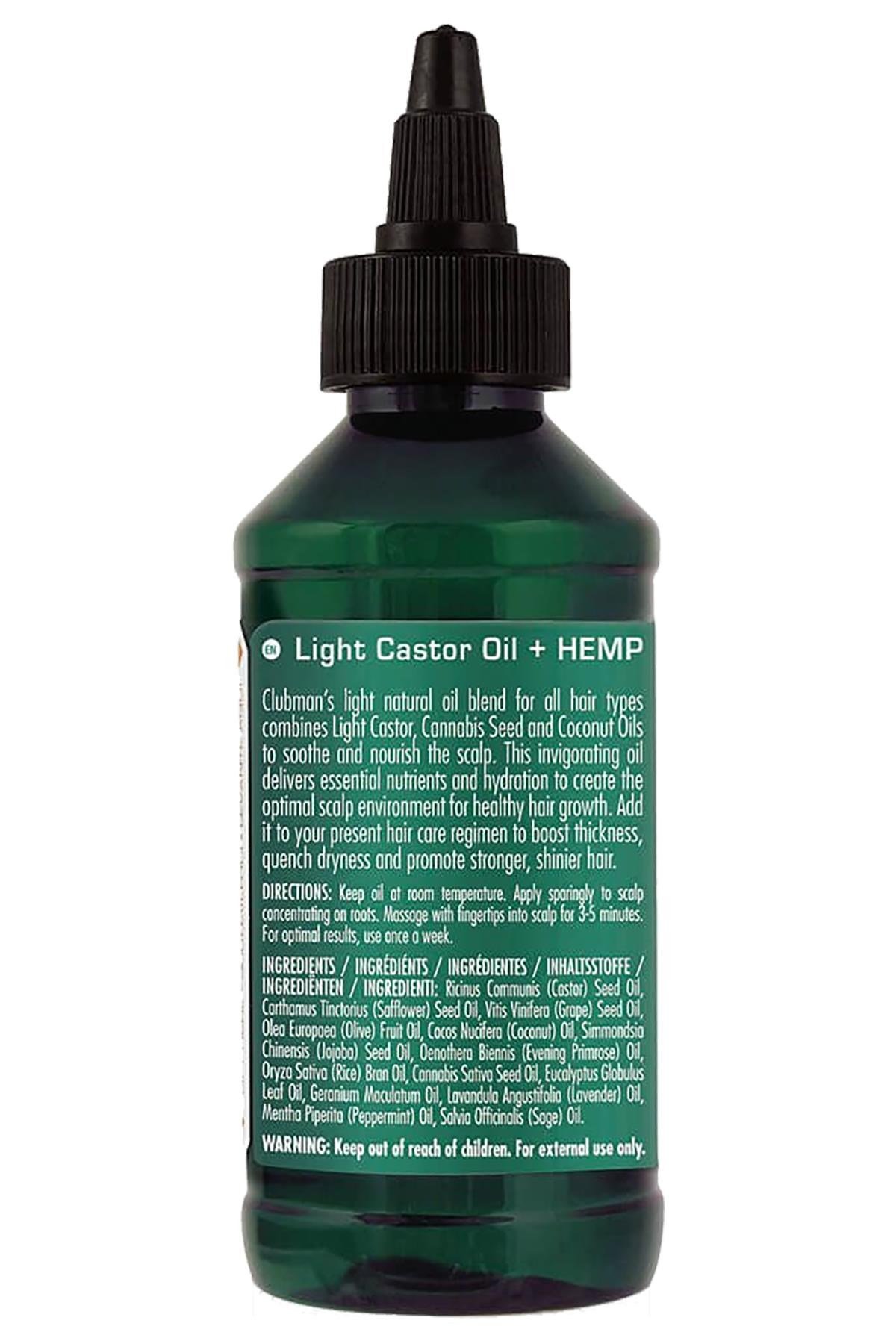 Clubman Pinaud Light Castor Oil + Hemp Saç Bakım Yağı 118ML