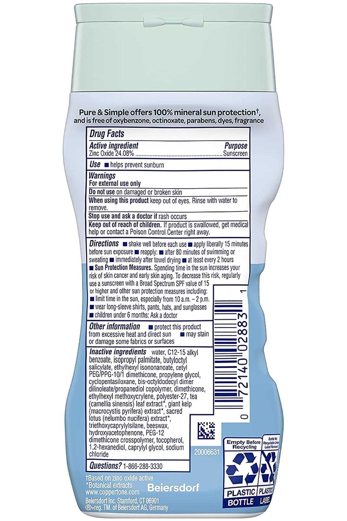 Coppertone Pure & Simple SPF50 Mineral Güneş Koruyucu Losyon 177ML
