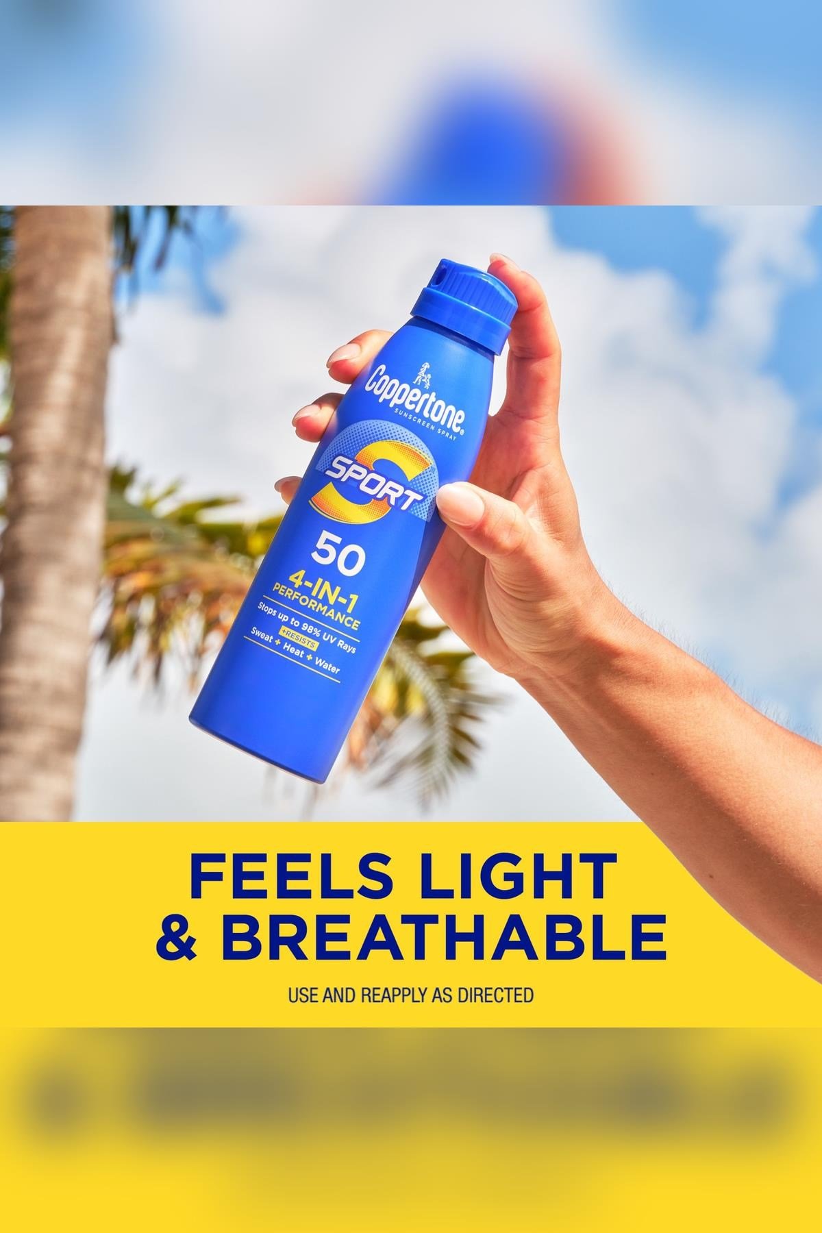 Coppertone Sport SPF50 4in1 Güneş Koruyucu Sprey 156GR