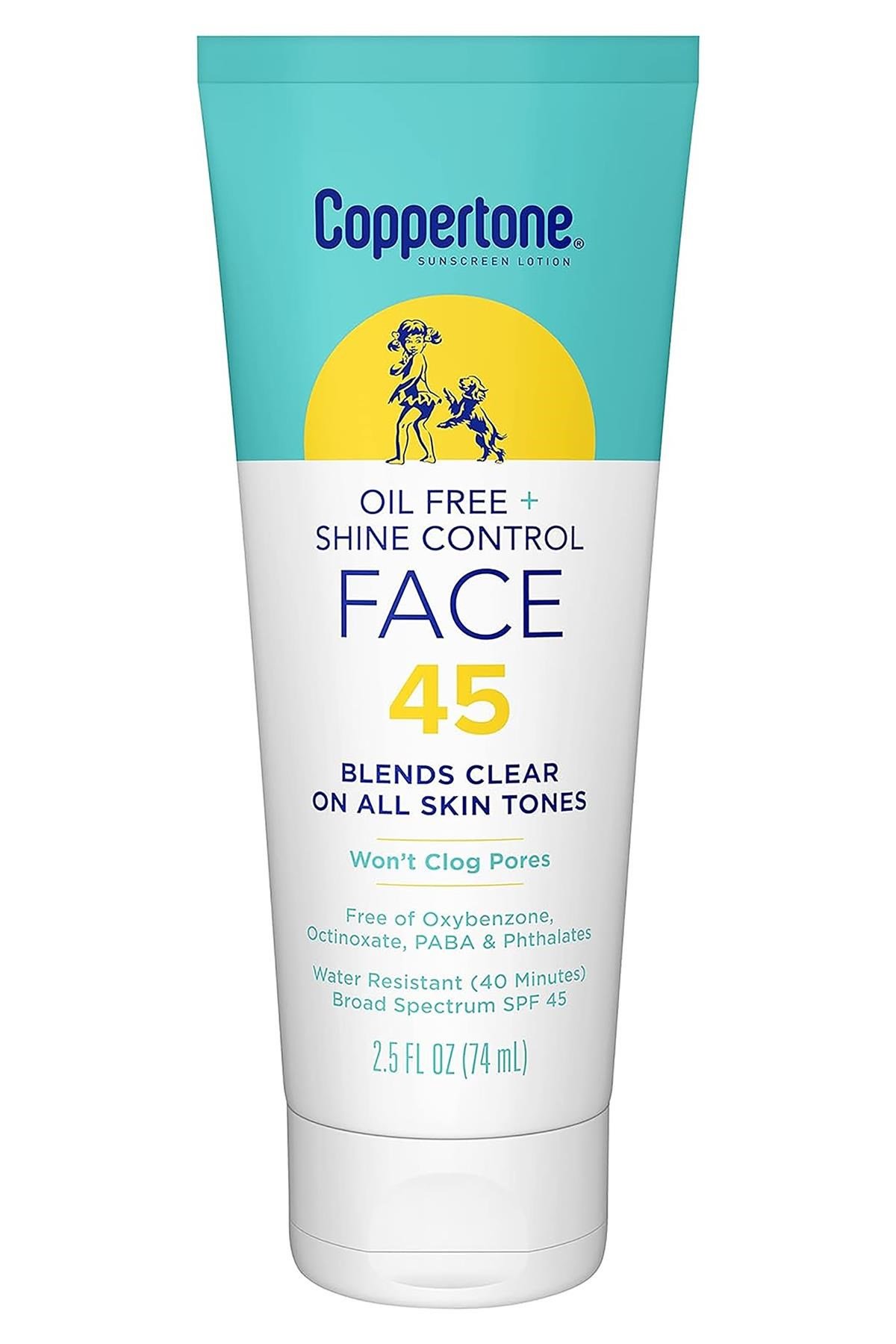 Coppertone Yağsız Yüz İçin SPF45 Güneş Koruyucu Losyon 74ML