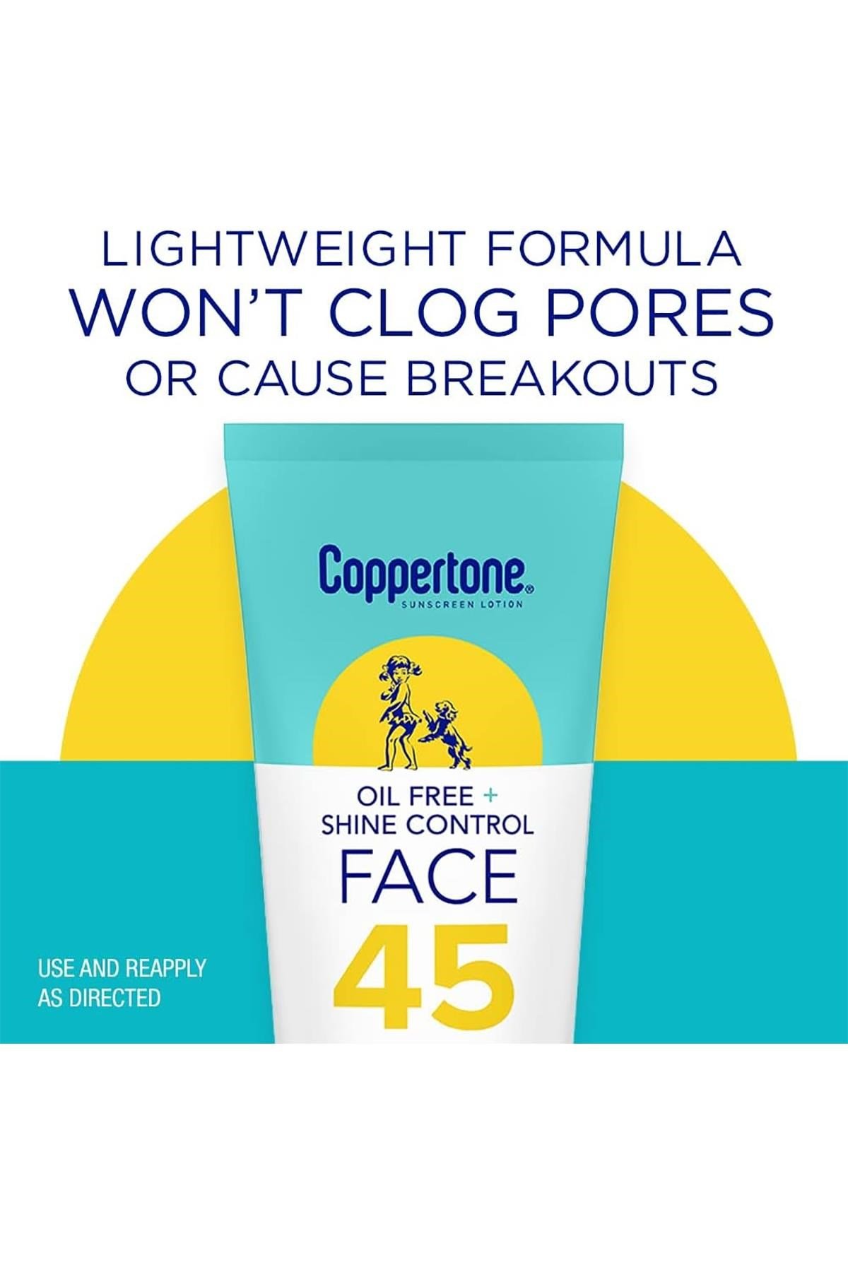Coppertone Yağsız Yüz İçin SPF45 Güneş Koruyucu Losyon 74ML