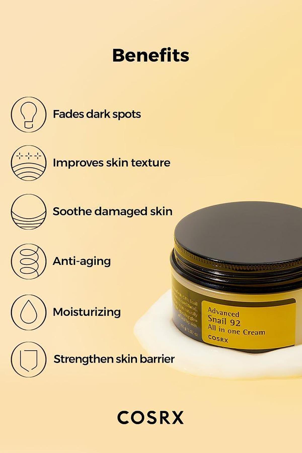 Cosrx Advanced Snail 92 Salyangoz Özlü Yüz Kremi 100GR