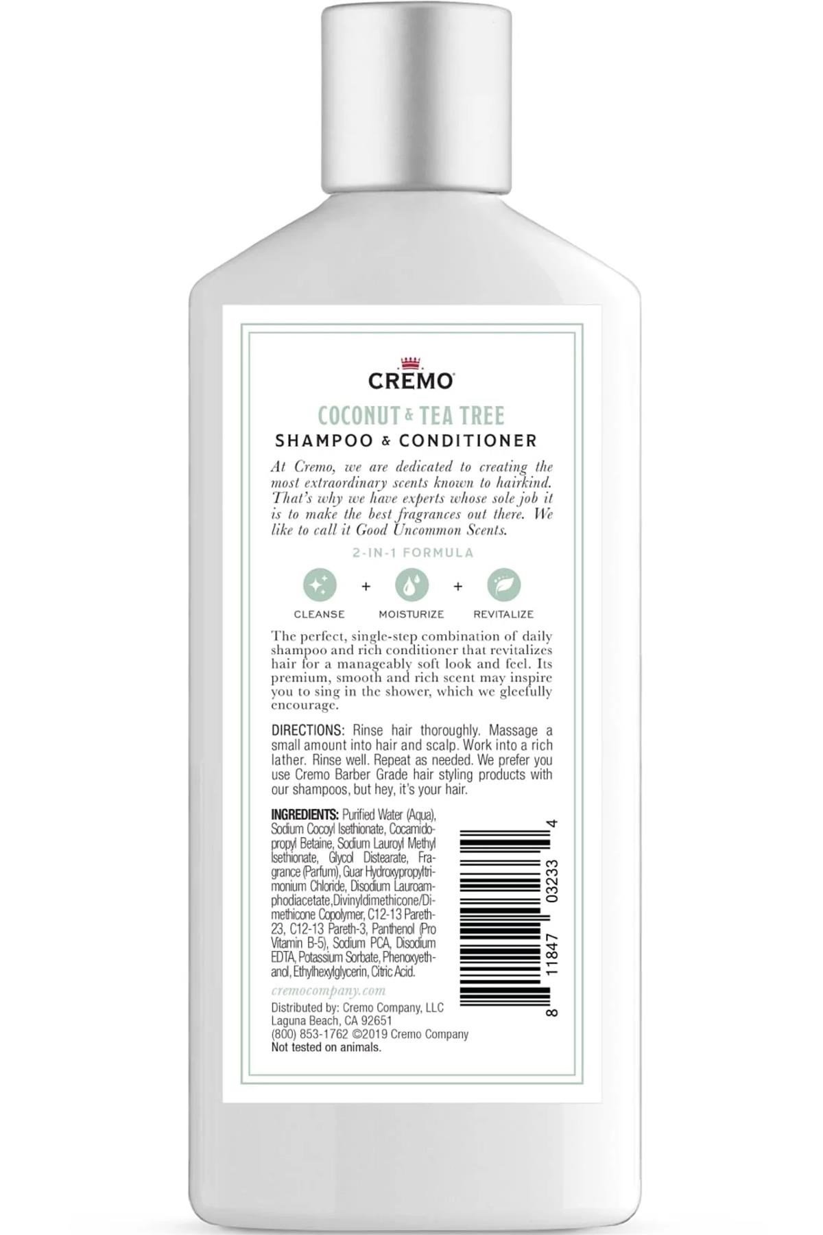 Cremo 2in1 Coconut & Tea Tree Şampuan ve Saç Kremi 473ML