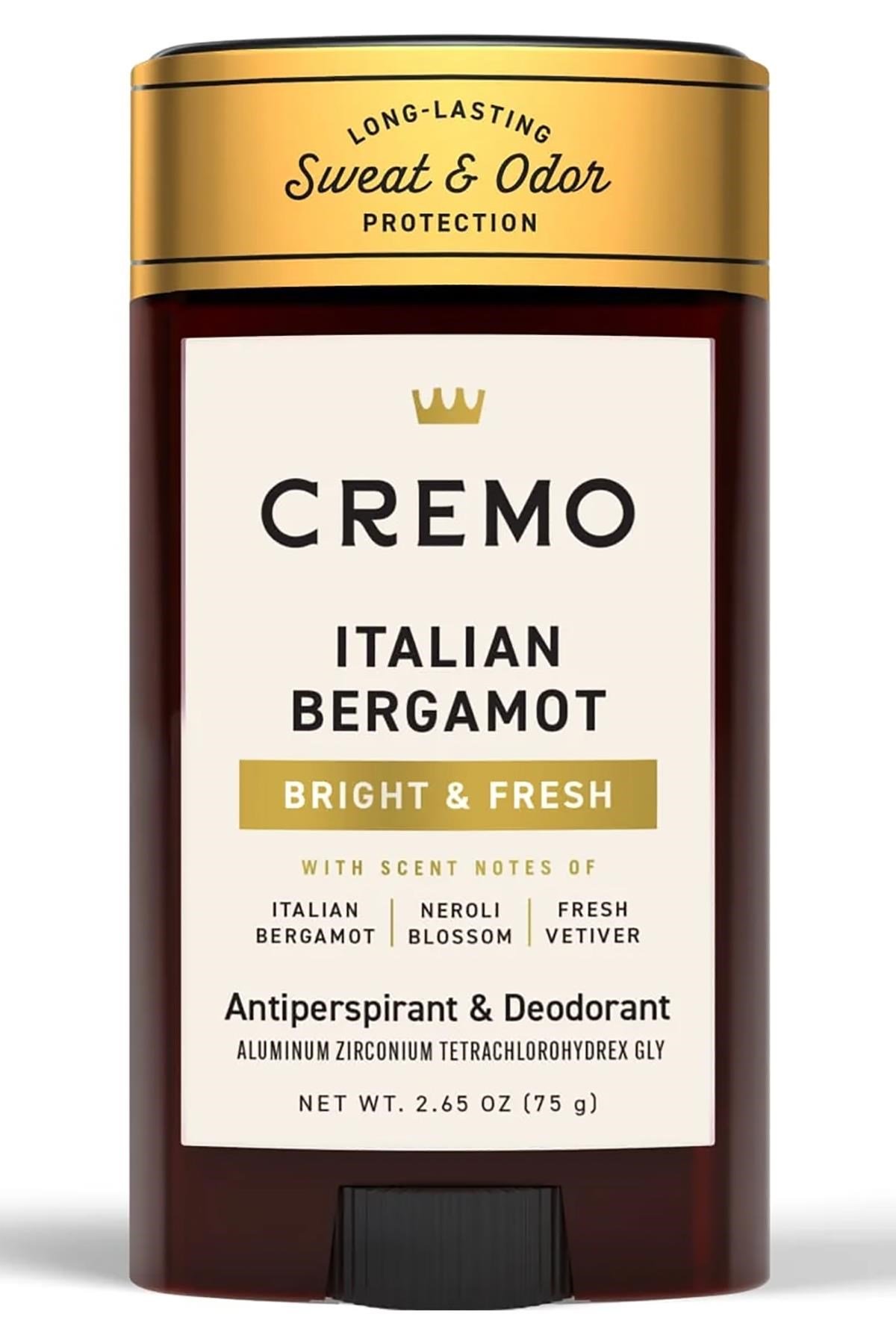 Cremo Italian Bergamot Antiperspirant Stick Deodorant 75GR