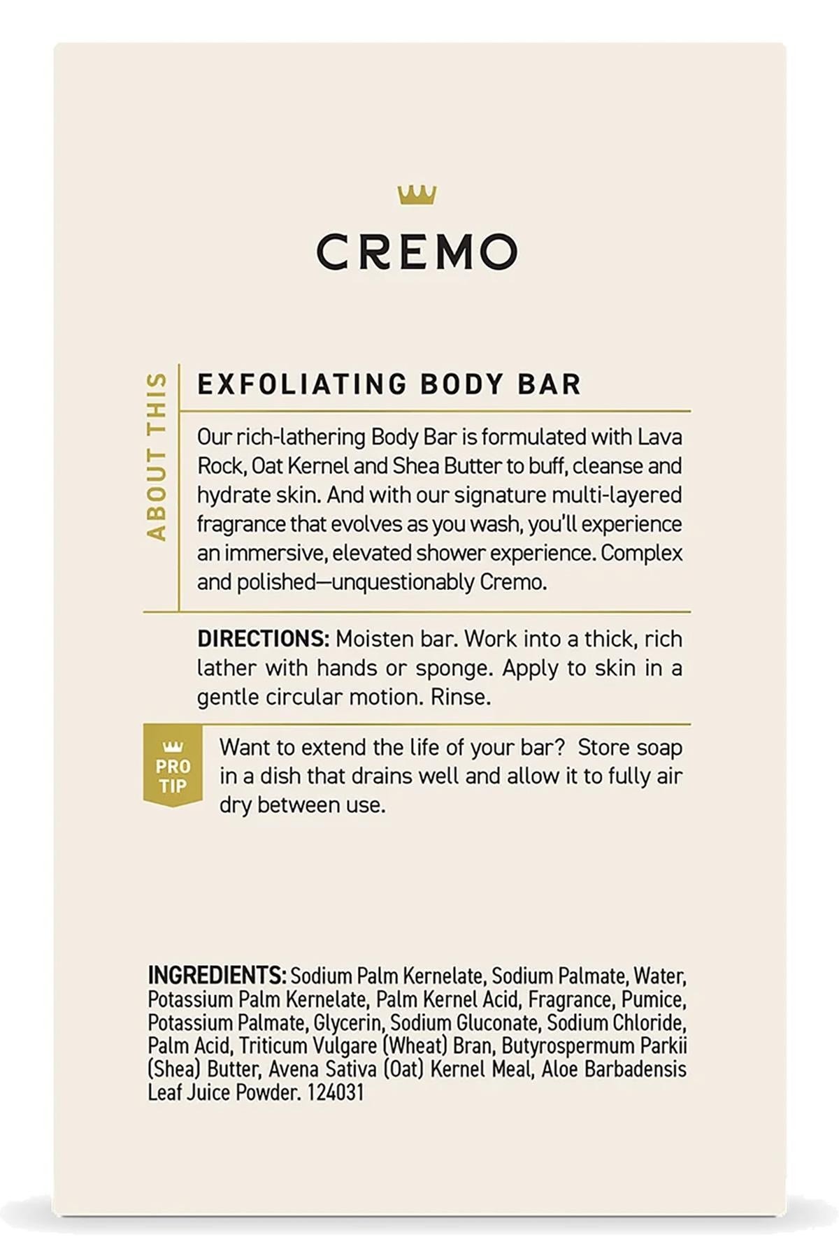 Cremo Italian Bergamot Arındırıcı Peeling Etkili Vücut Sabunu 142GR