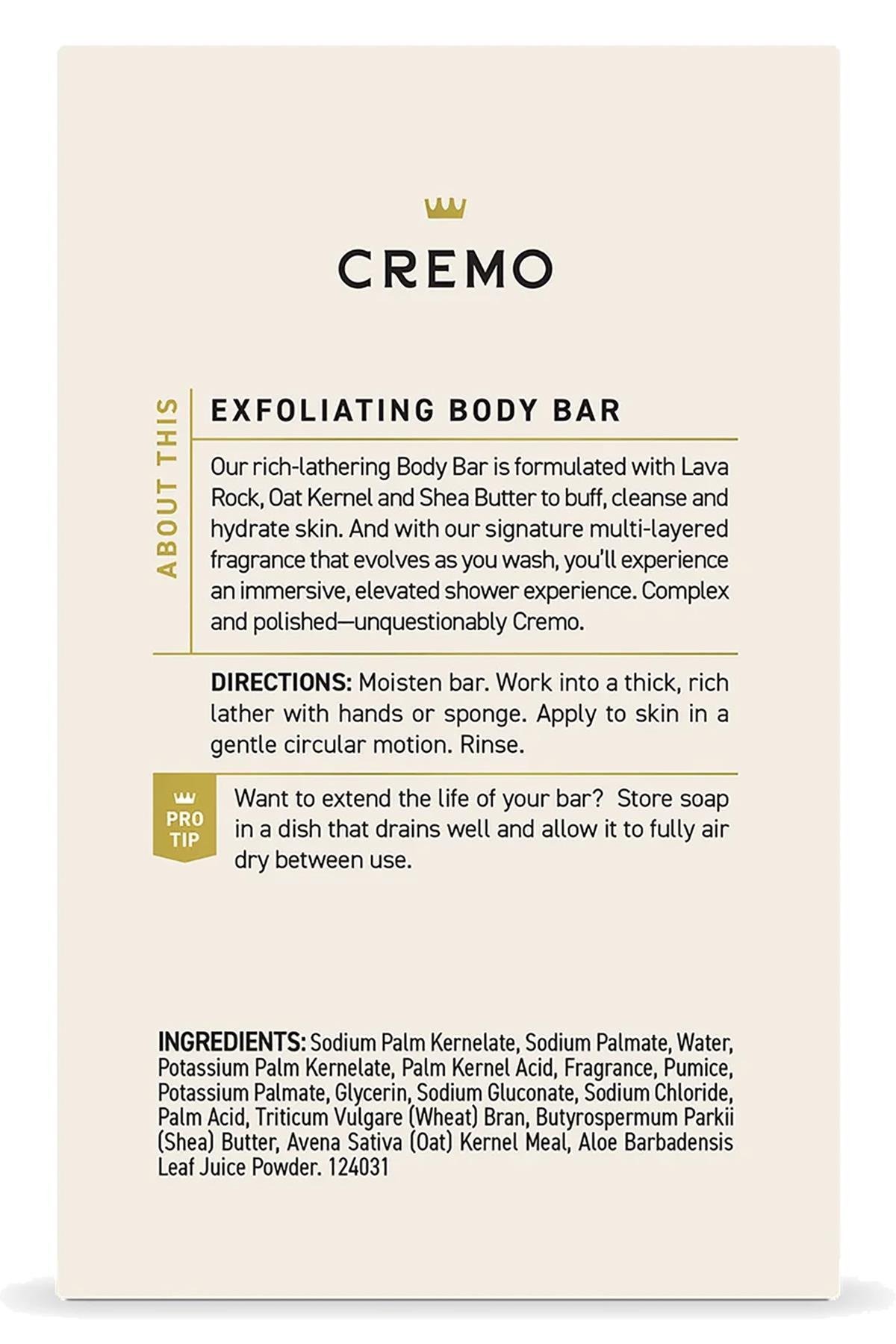 Cremo Italian Bergamot Arındırıcı Peeling Etkili Vücut Sabunu 142GR