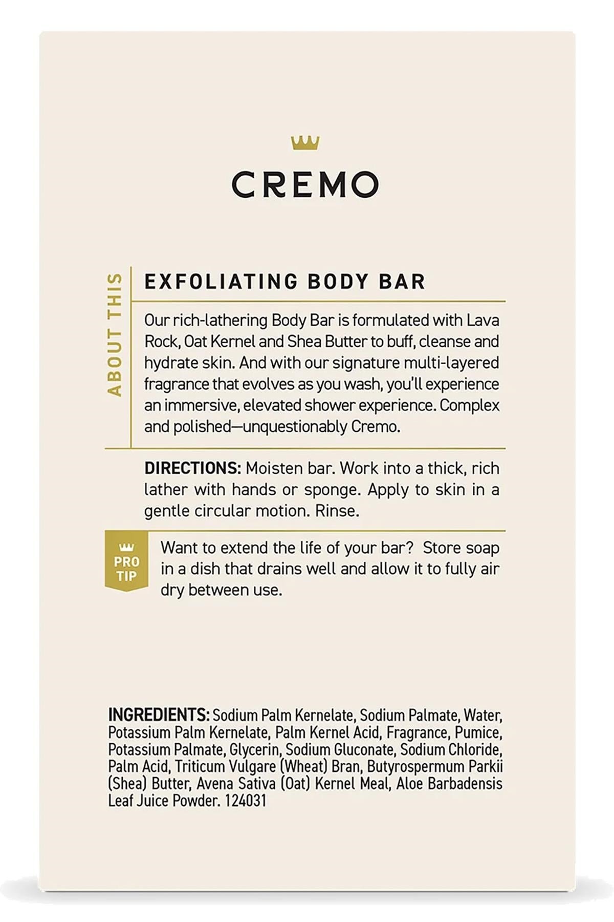 Cremo Italian Bergamot Arındırıcı Peeling Etkili Vücut Sabunu 142GR