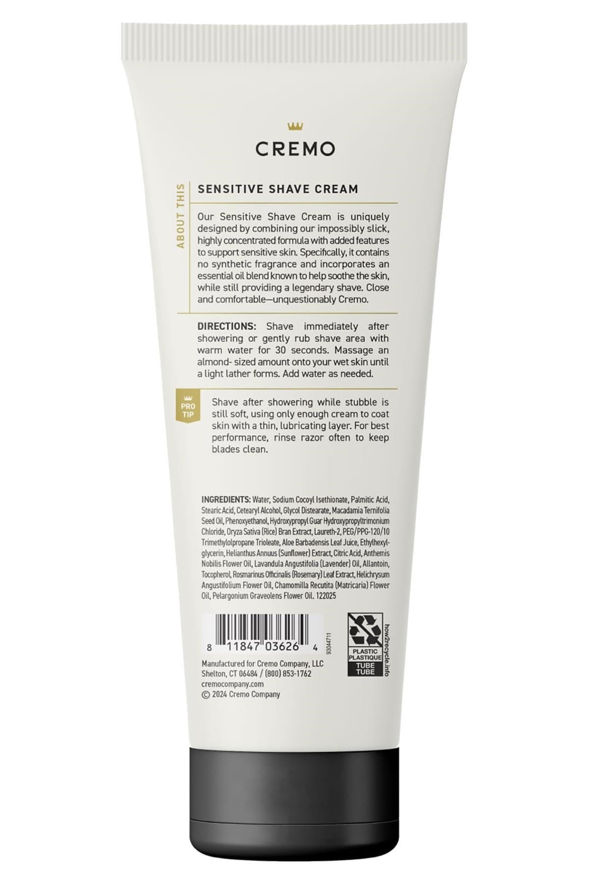 Cremo Sensitive Hassas Ciltler İçin Tıraş Kremi 177ML