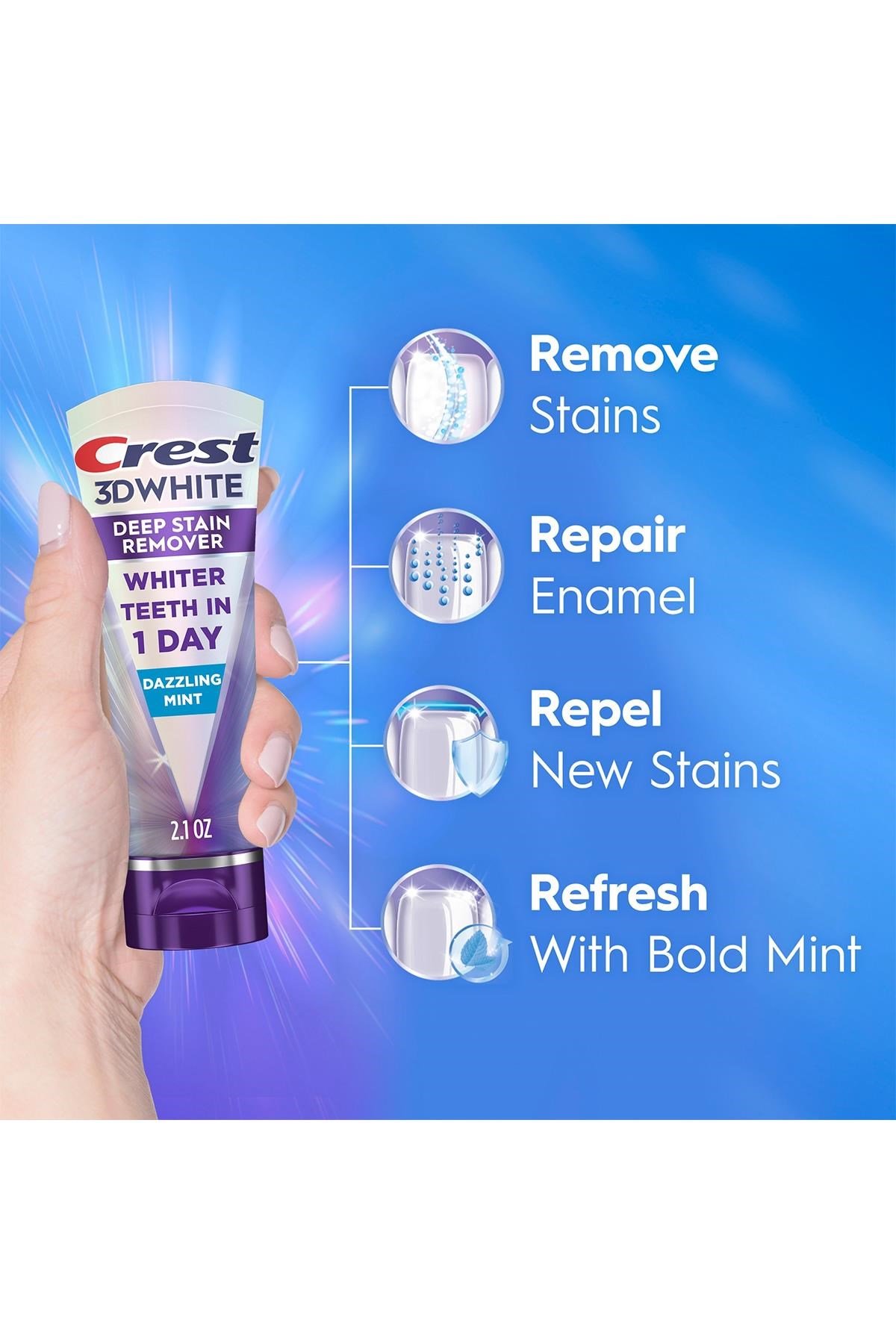 Crest 3DWhite Brilliance Deep Stain Remover Dazzling Mint Diş Macunu 59GR