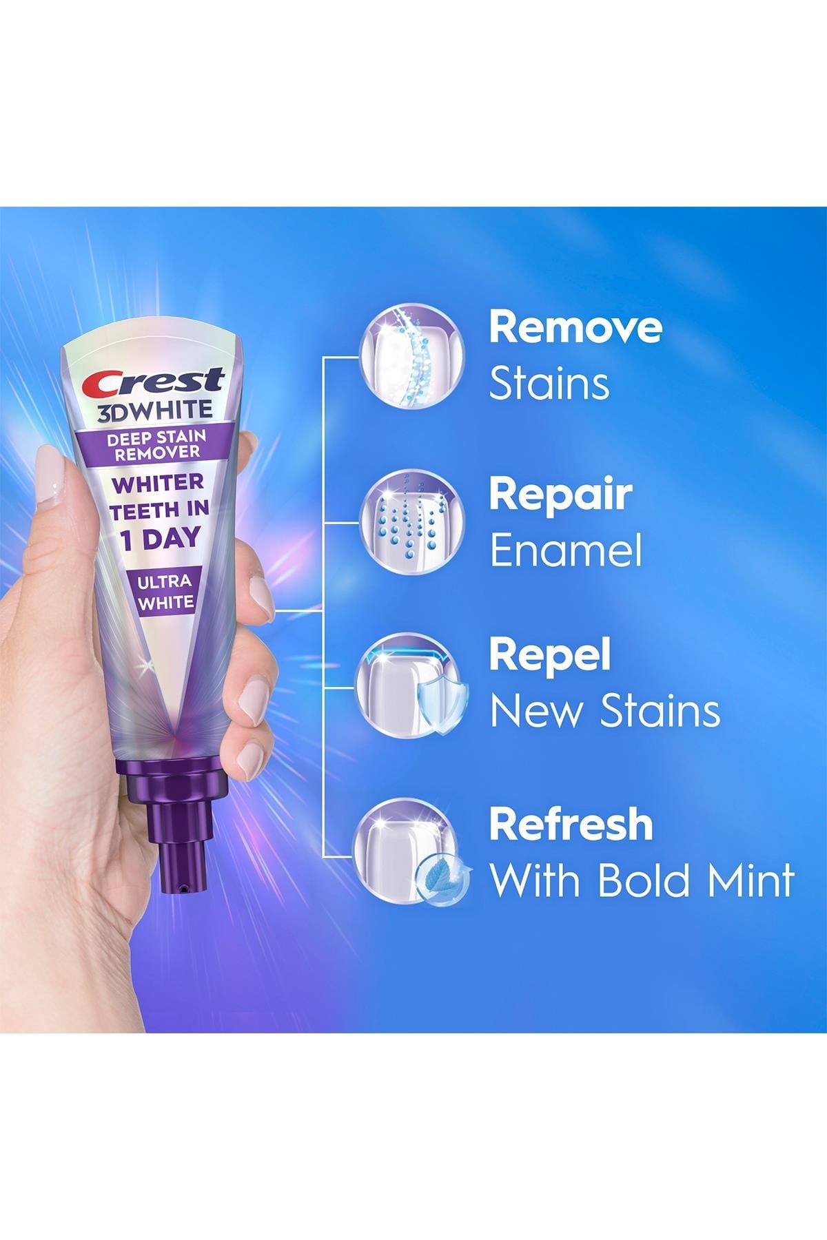 Crest 3DWhite Brilliance Deep Stain Remover Ultra White Diş Macunu 87GR