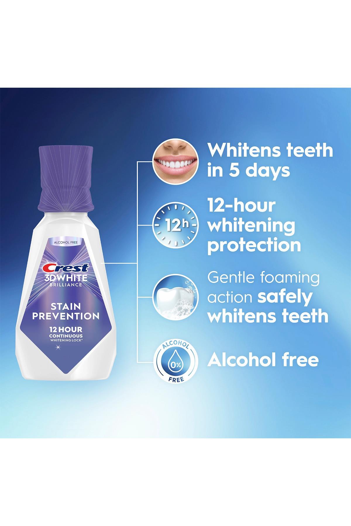 Crest 3DWhite Brilliance Stain Prevention Alkolsüz Ağız Bakım Suyu 473ML