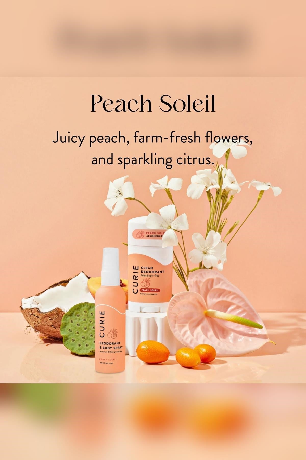 Curie Peach Soleil Alüminyumsuz Stick Deodorant 56.7GR