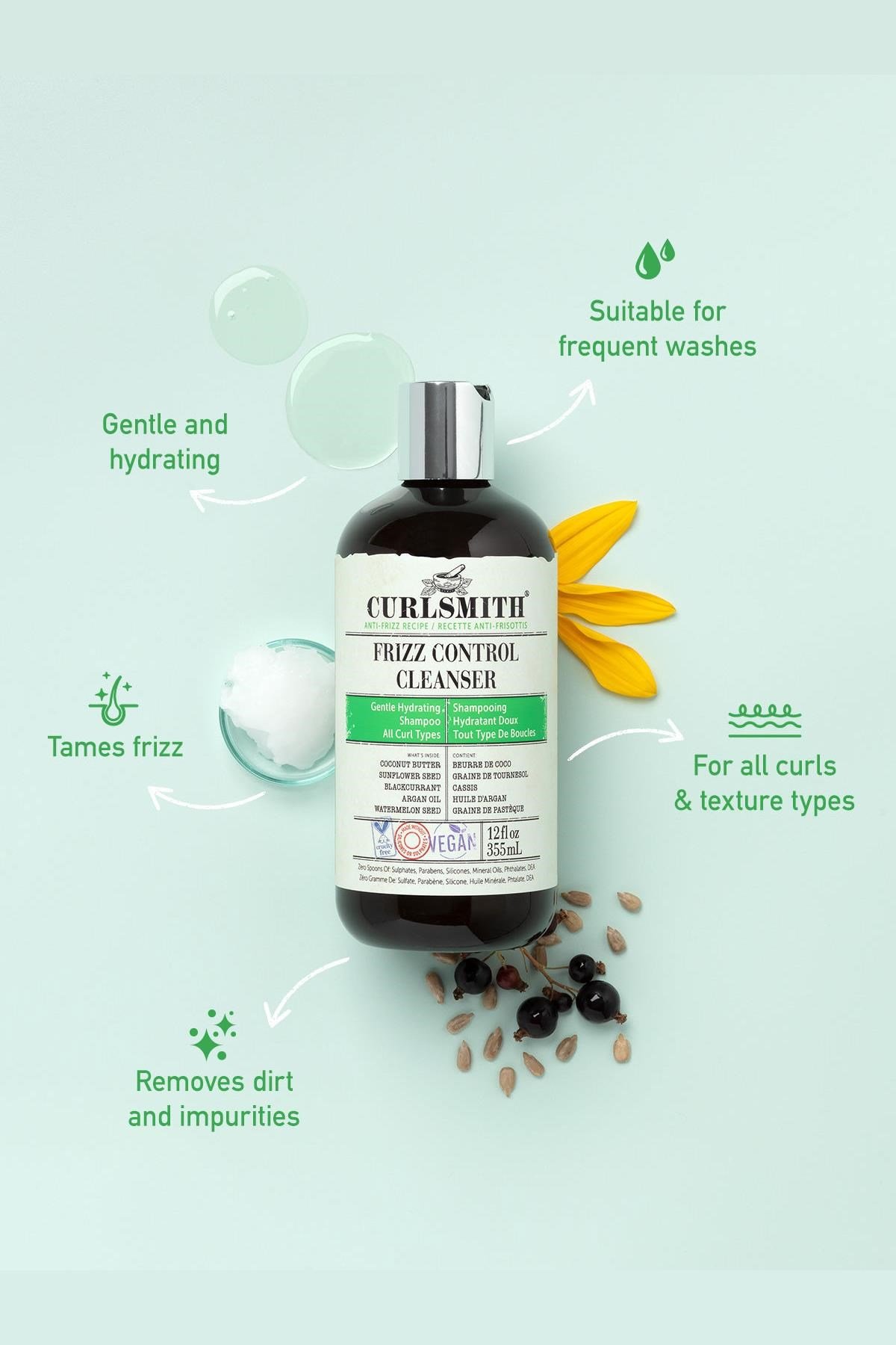 Curlsmith Elektriklenme Karşıtı Nazik Nemlendirici Şampuan 355ML