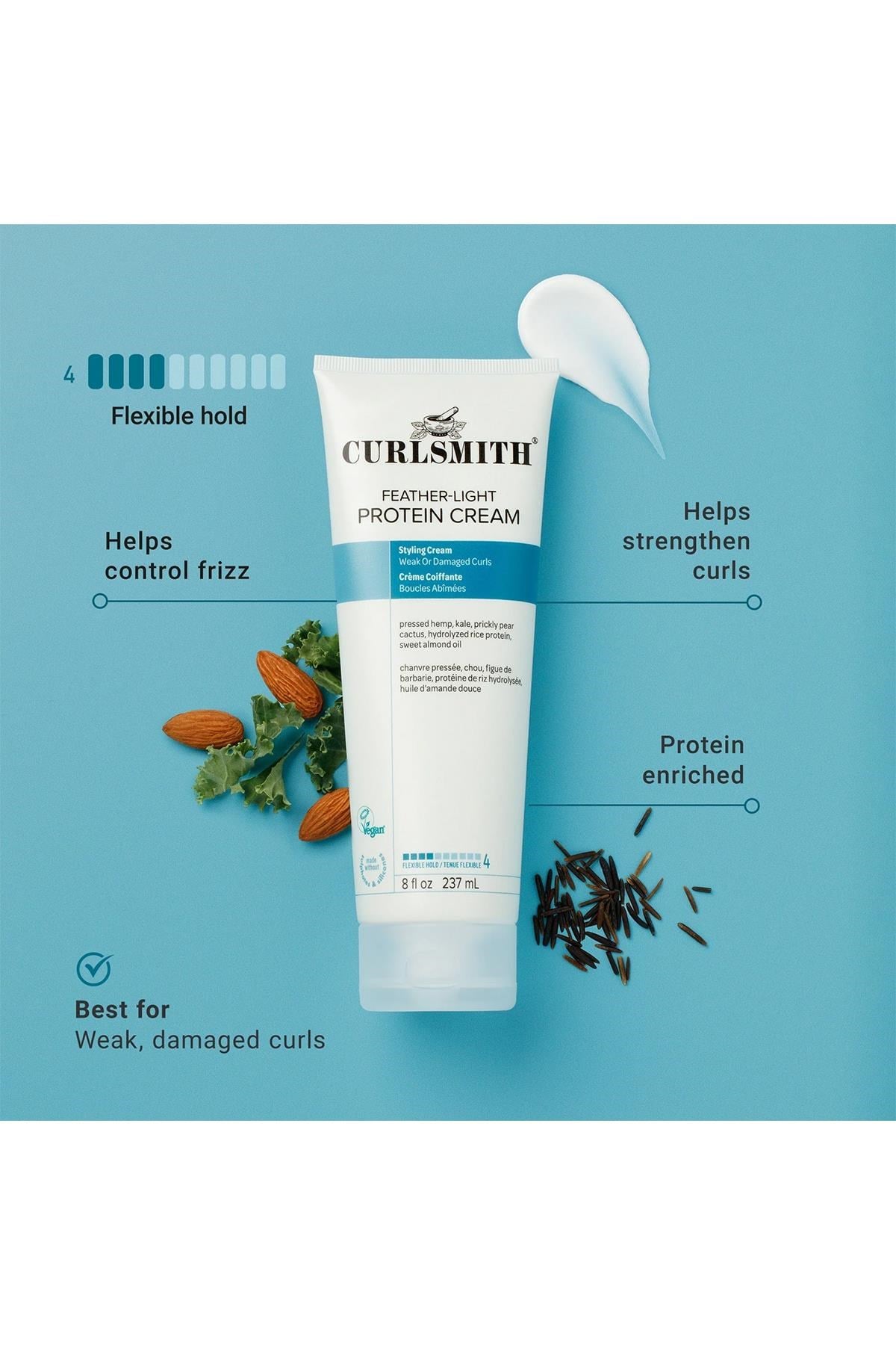 Curlsmith Feather-Light Protein Şekillendirici Saç Kremi 237ML