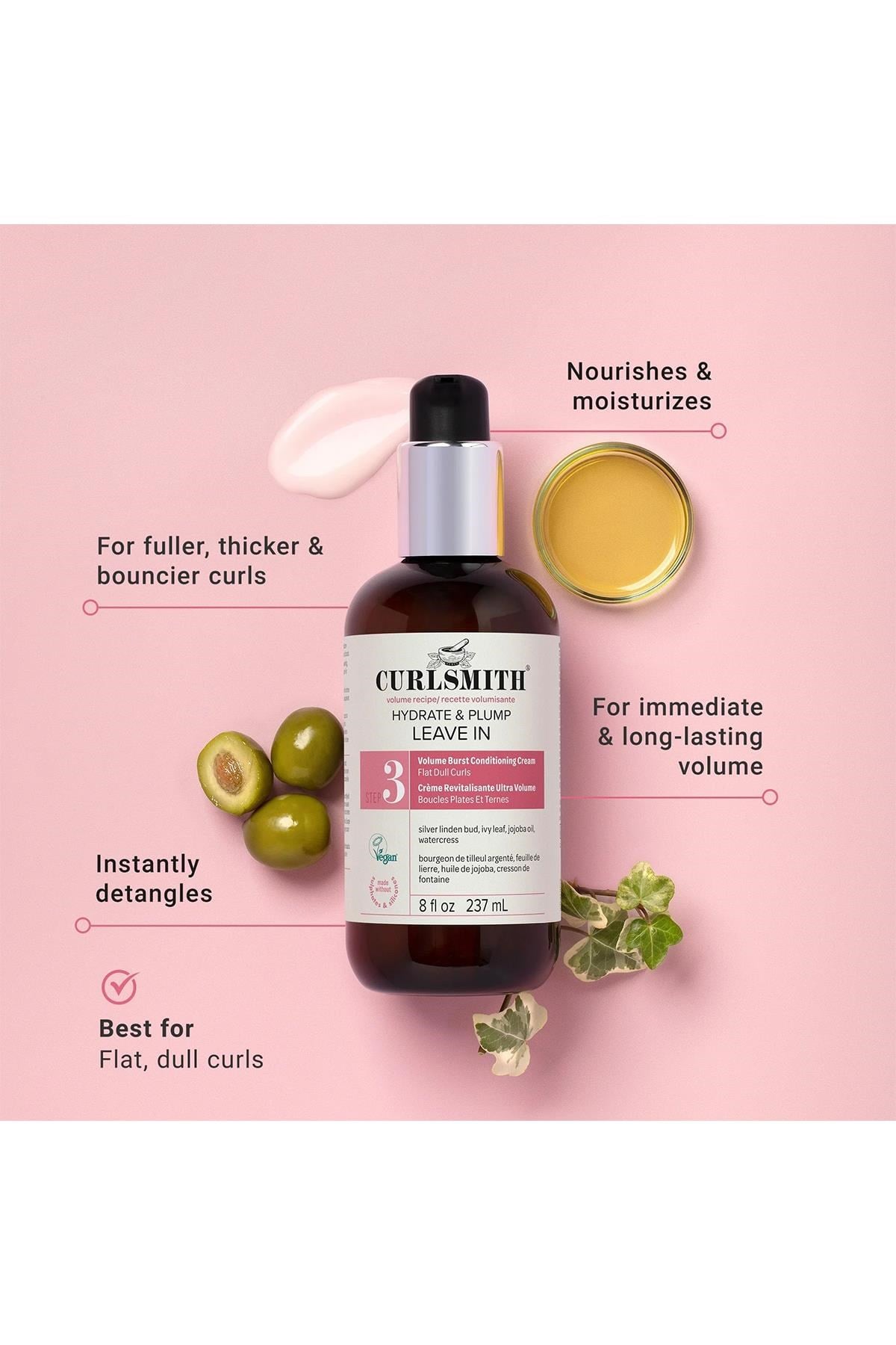 Curlsmith Hydrate & Plump Hacimlendirici ve Nemlendirici Durulanmayan Saç Kremi 237ML
