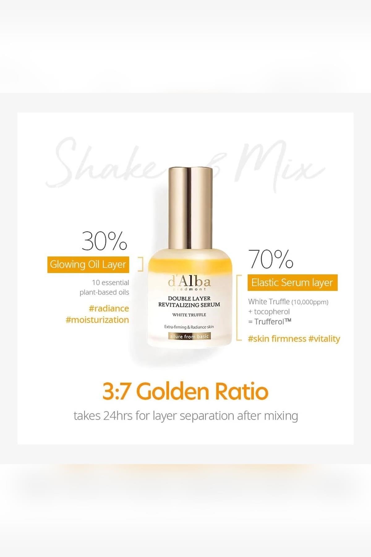 d'Alba Piedmont White Truffle Çift Fazlı Nemlendirici ve Canlandırıcı Serum 50ML