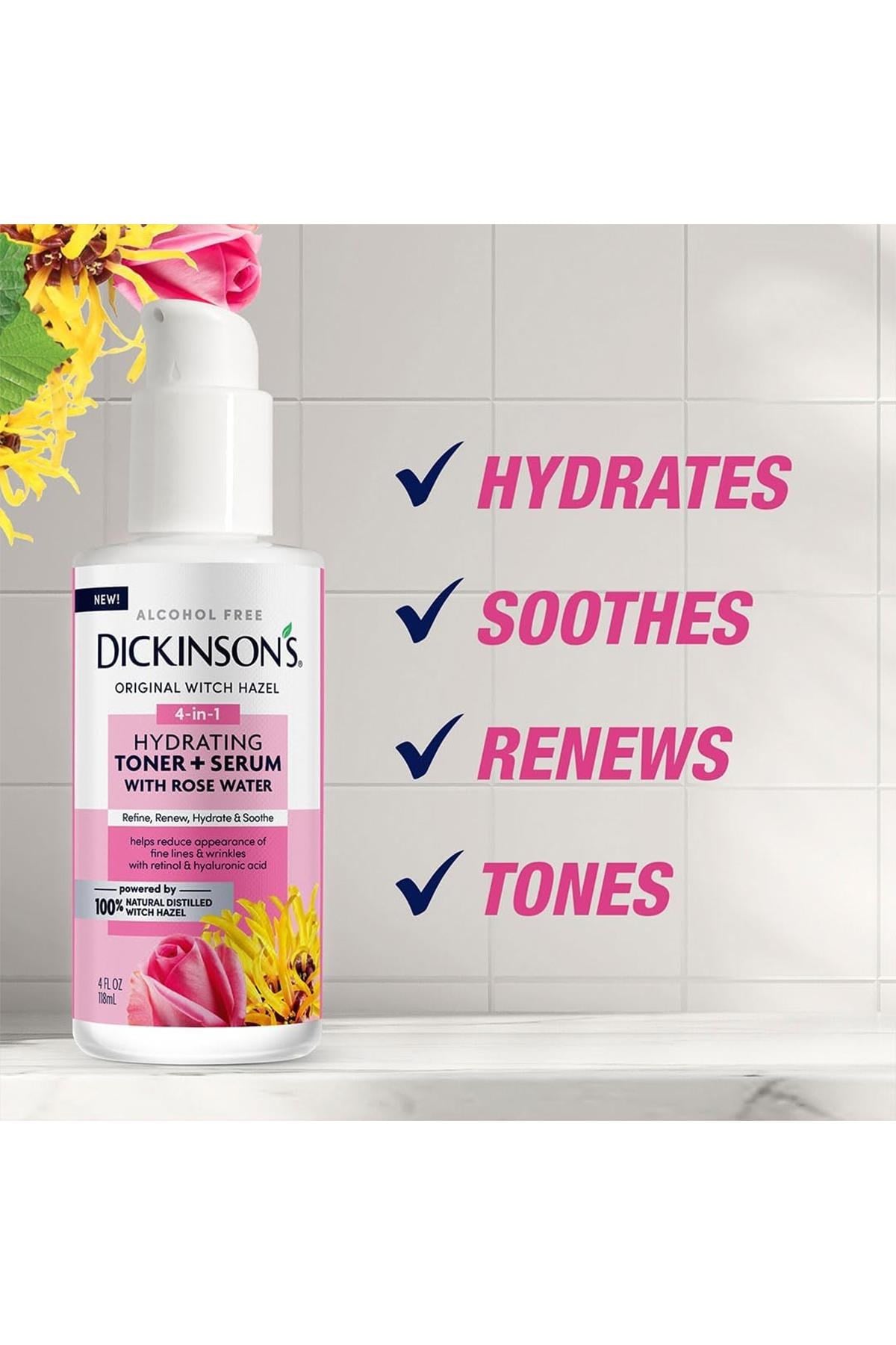 Dickinson's Cadı Fındığı ve Gül Suyu Özlü Nemlendirici Tonik + Serum 118ML