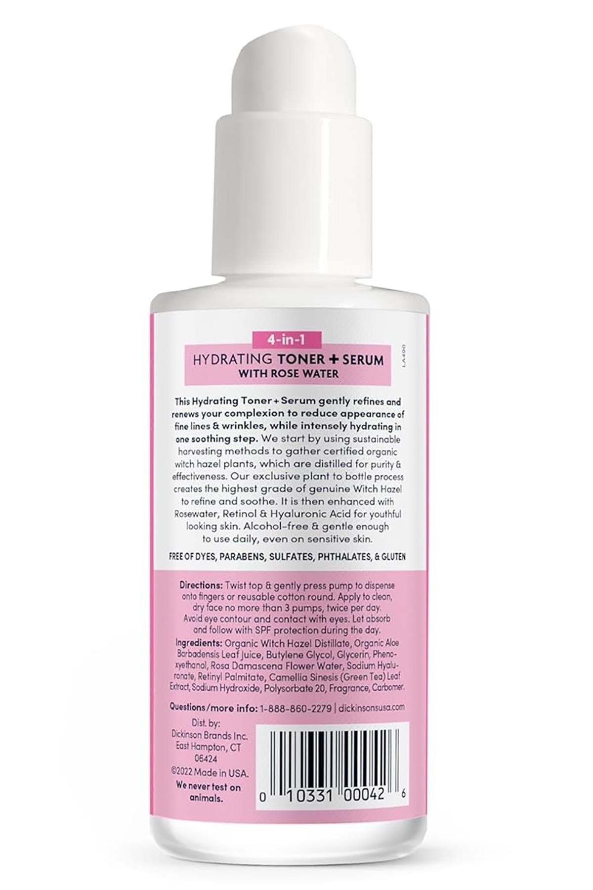 Dickinson's Cadı Fındığı ve Gül Suyu Özlü Nemlendirici Tonik + Serum 118ML
