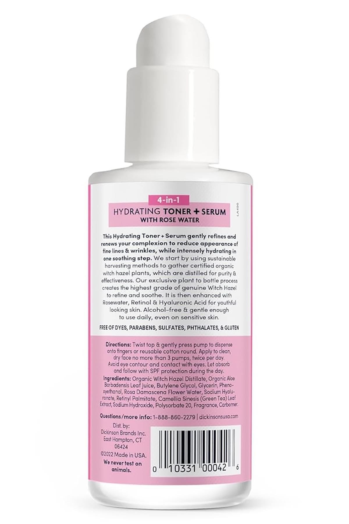 Dickinson's Cadı Fındığı ve Gül Suyu Özlü Nemlendirici Tonik + Serum 118ML
