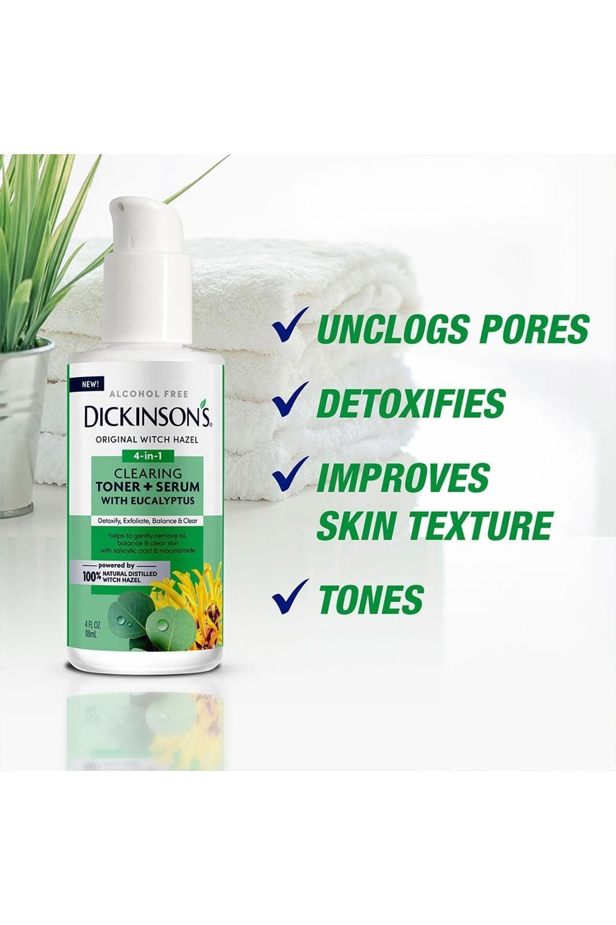 Dickinson's Cadı Fındığı ve Okaliptüs Özlü Arındırıcı Tonik + Serum 118ML