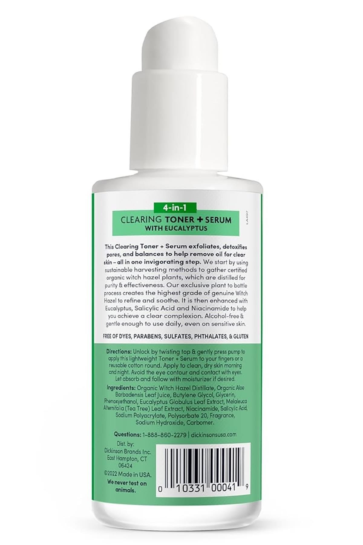 Dickinson's Cadı Fındığı ve Okaliptüs Özlü Arındırıcı Tonik + Serum 118ML