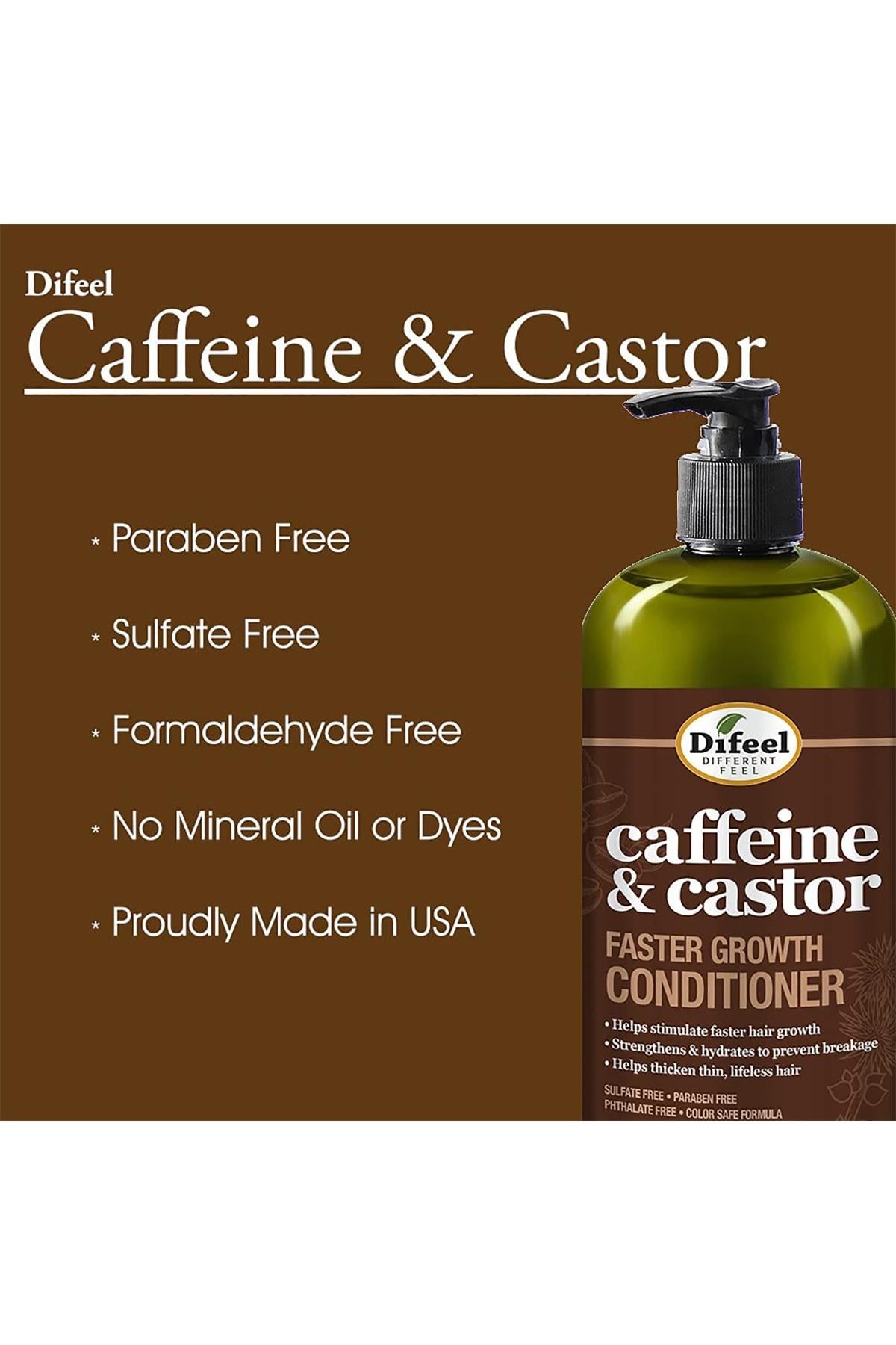 Difeel Caffeine & Castor Saç Uzamasını Destekleyen Saç Kremi 1LT