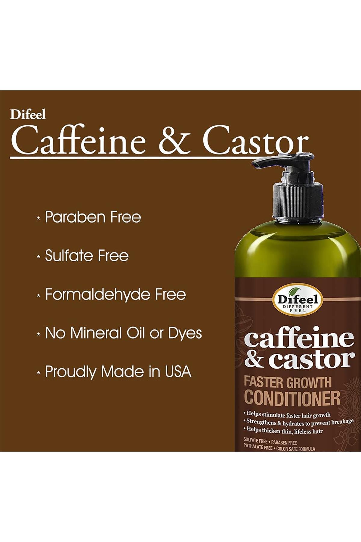 Difeel Caffeine & Castor Saç Uzamasını Destekleyen Saç Kremi 1LT