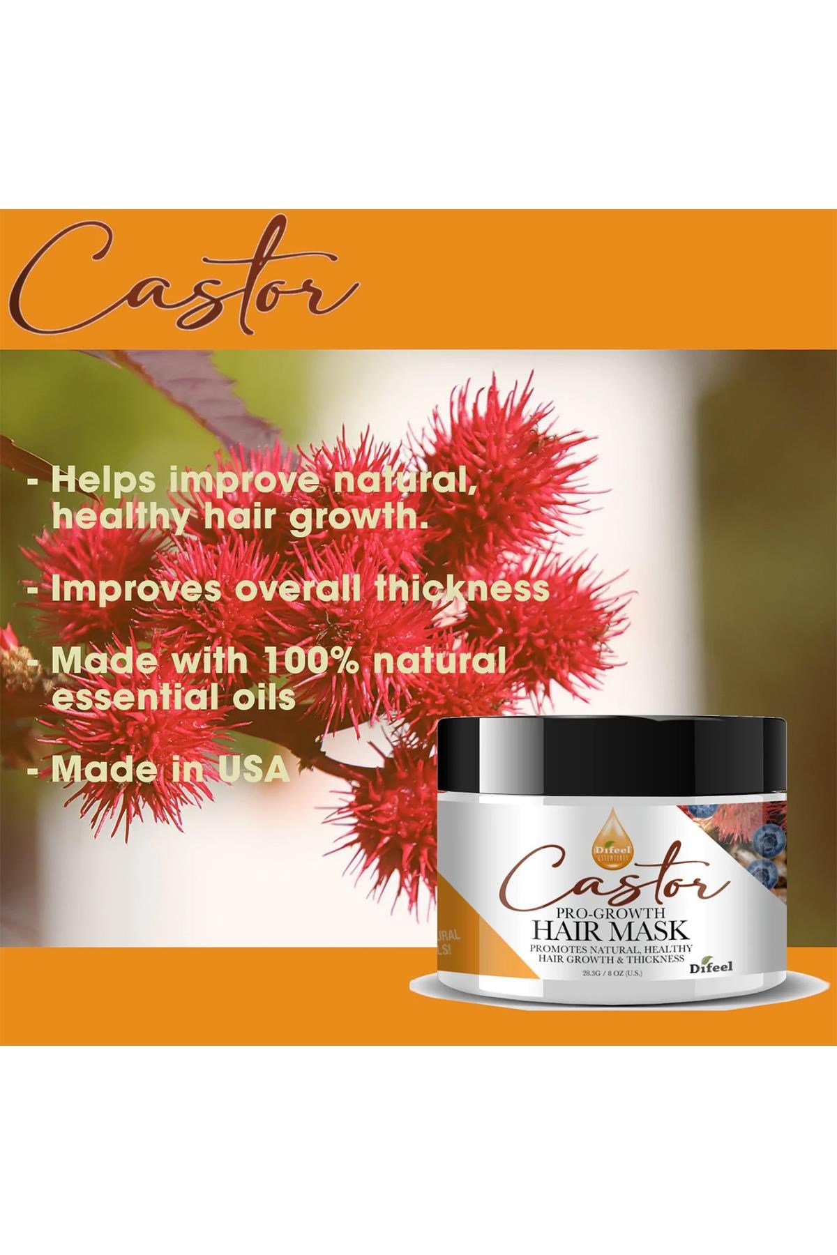 Difeel Essentials Castor Yavaş Uzayan Saçlara Özel Saç Maskesi 283GR