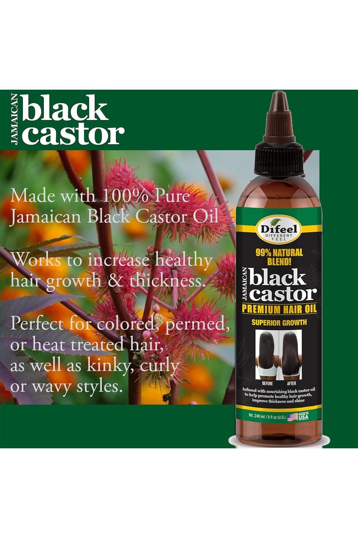 Difeel Jamaican Black Castor Yavaş Uzayan Saçlara Özel Saç Bakım Yağı 240ML