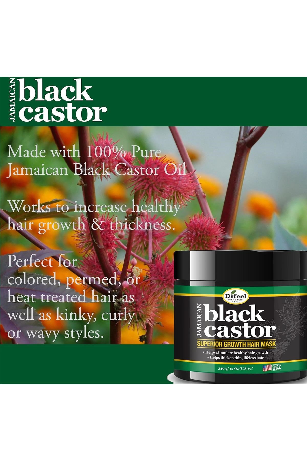Difeel Jamaican Black Castor Yavaş Uzayan Saçlara Özel Saç Maskesi 340GR
